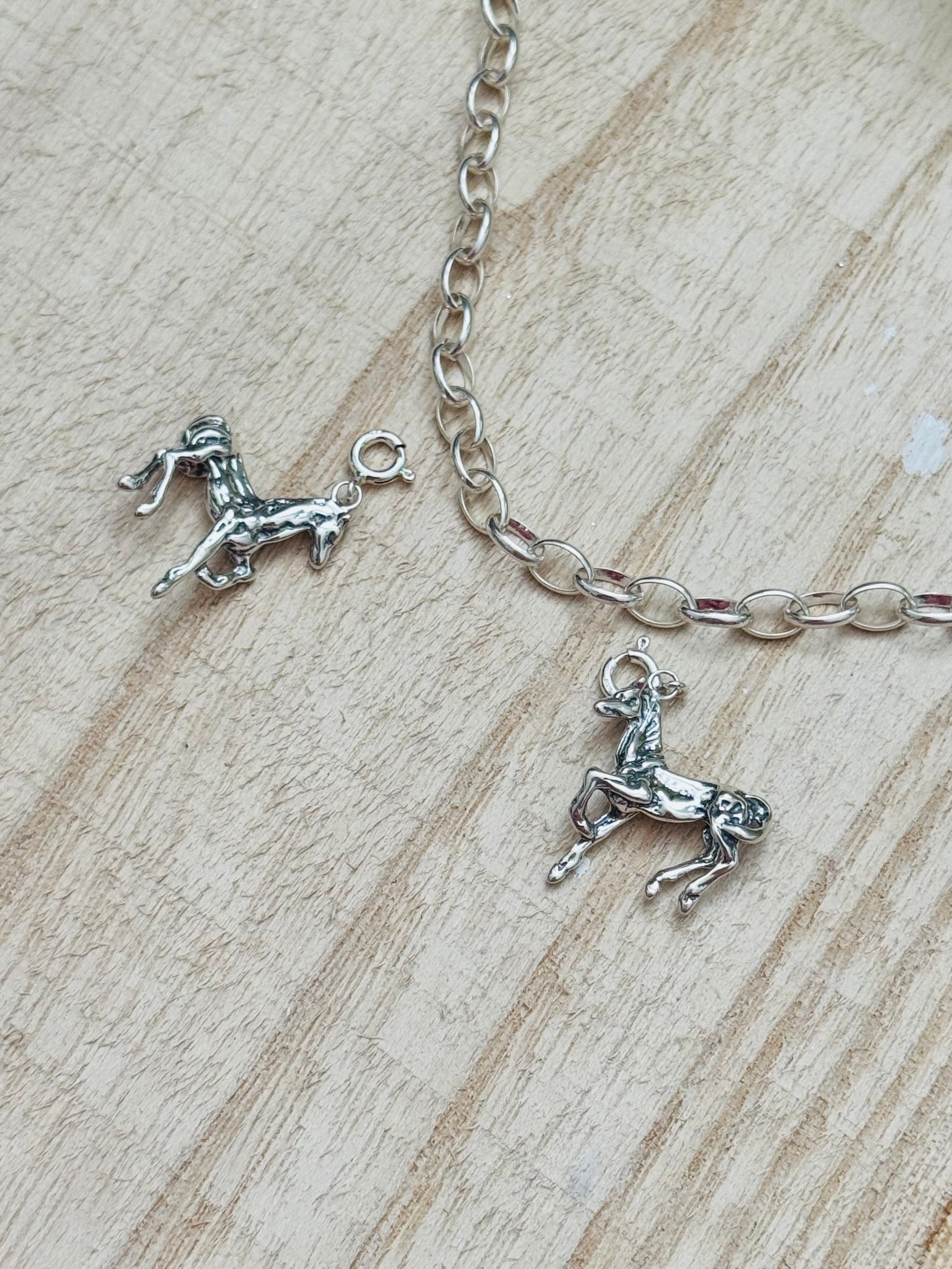 Navajo Made Sterling Silver Horse Cast Charms