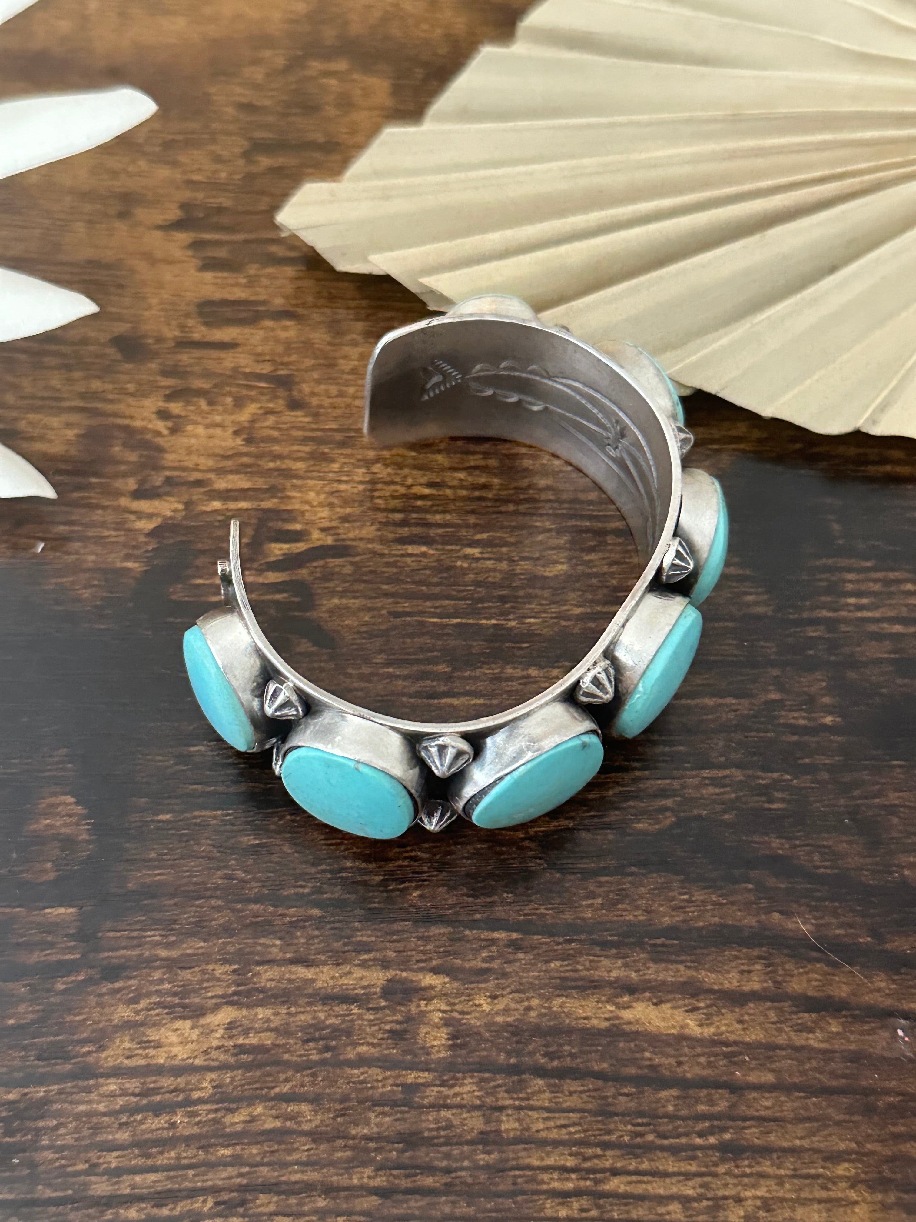 Dustin Francisco Kingman Turquoise & Sterling Silver Cuff Bracelet