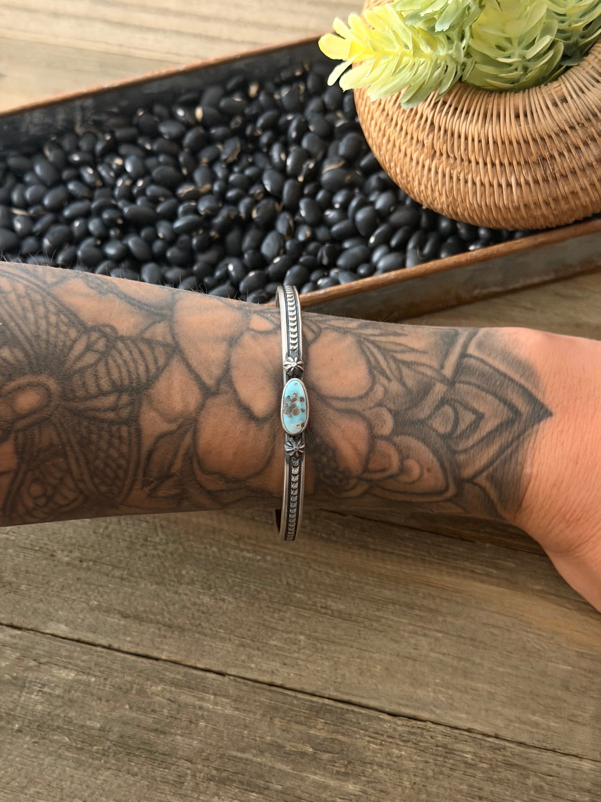 Jereme Delgarito Dry Creek Turquoise & Sterling Silver Cuff Bracelet