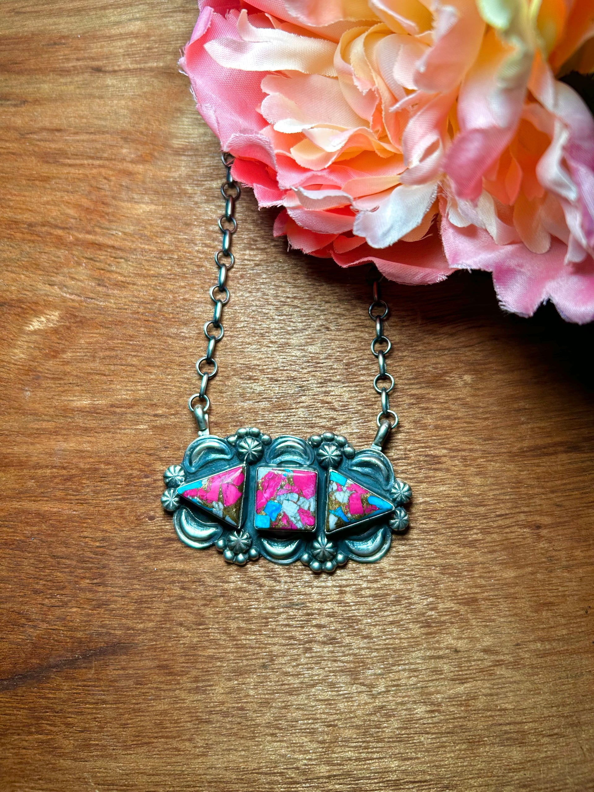 Jeff James Mohave Turquoise & Sterling Sliver Necklace