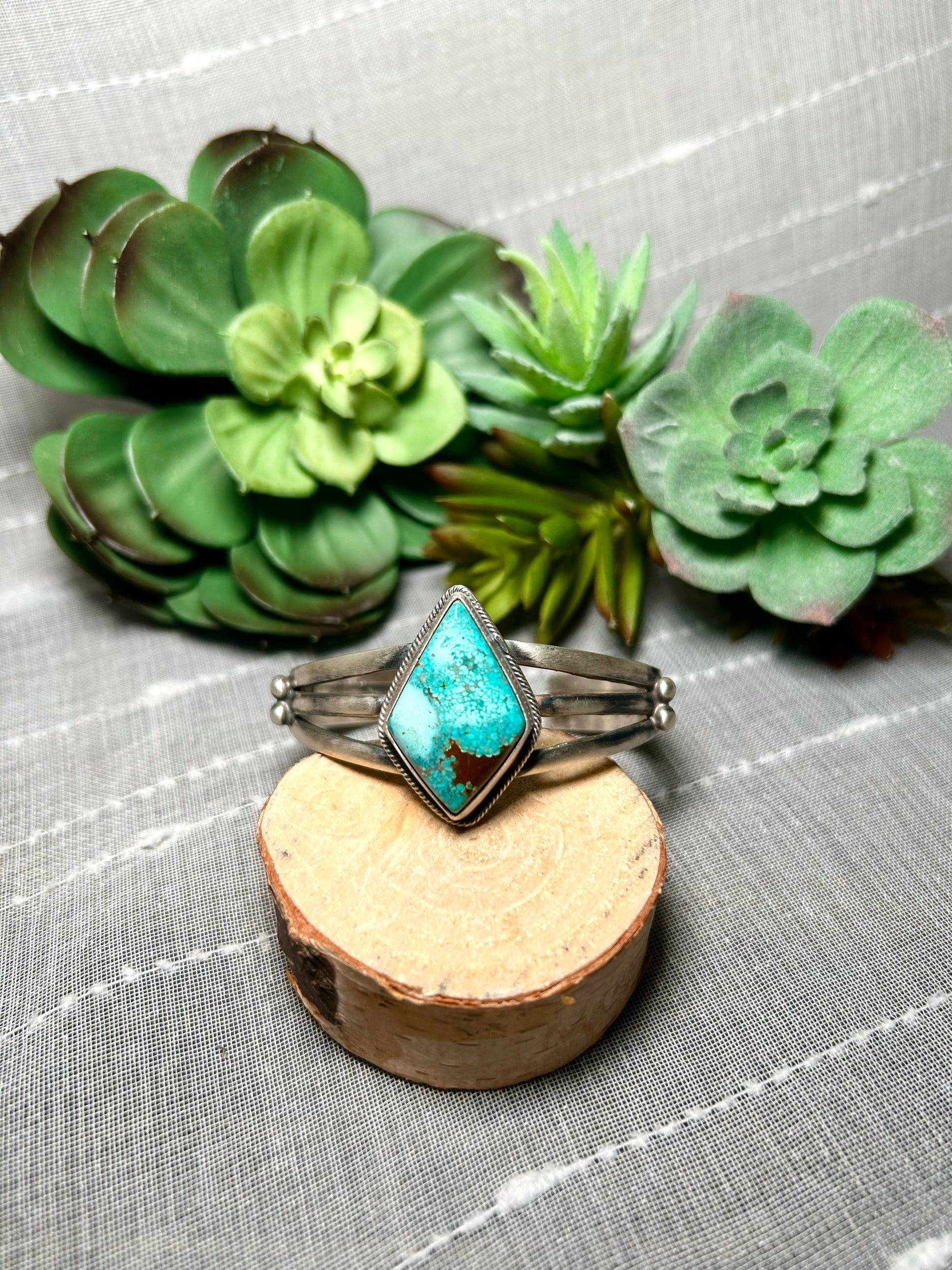 Kathleen Livingston #8 Turquoise & Sterling Silver Cuff Bracelet