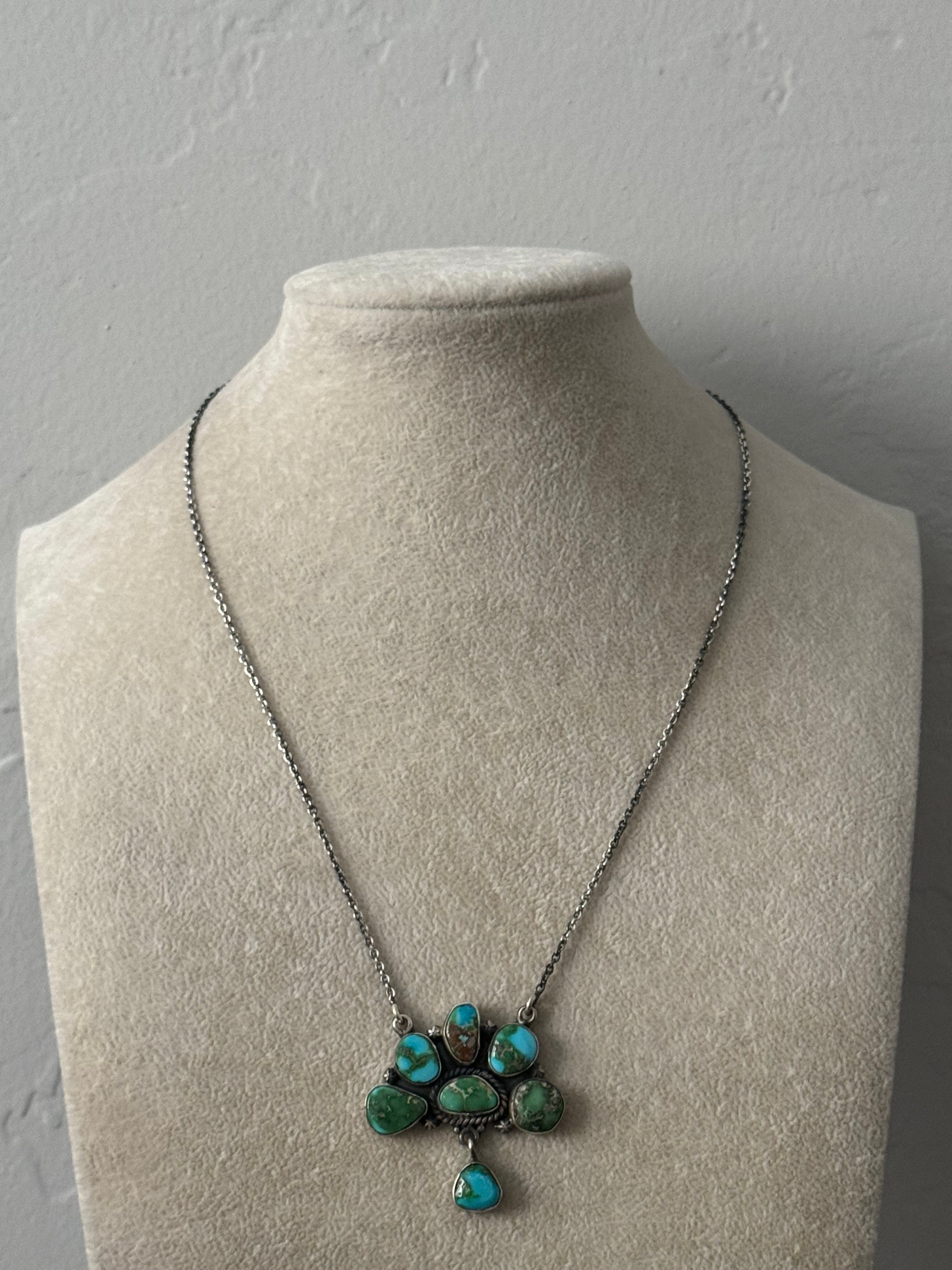 Southwest Sonoran Mountain Turquoise & Sterling Silver Necklace