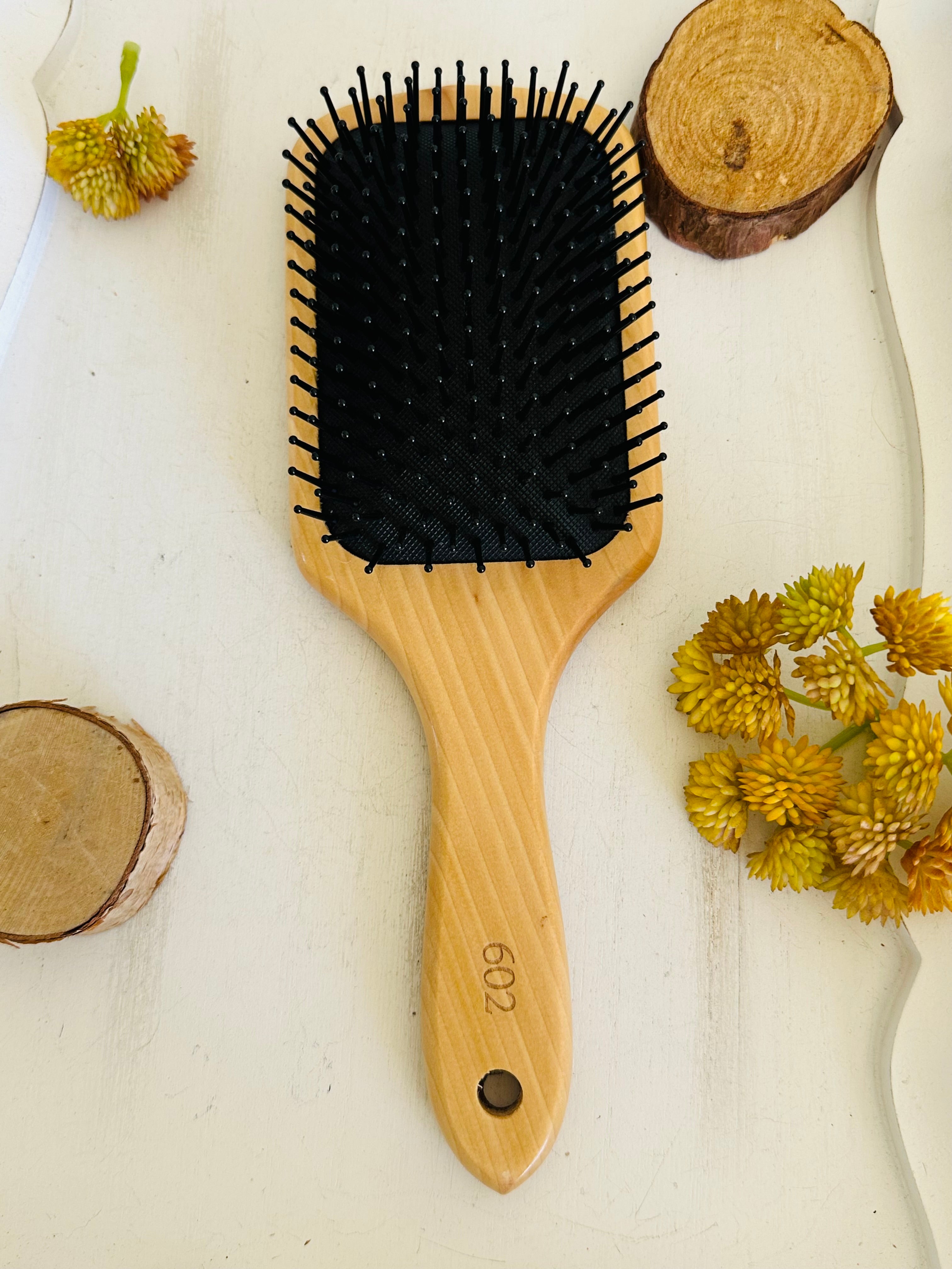 Genuine Tooled Leather Hair Brush