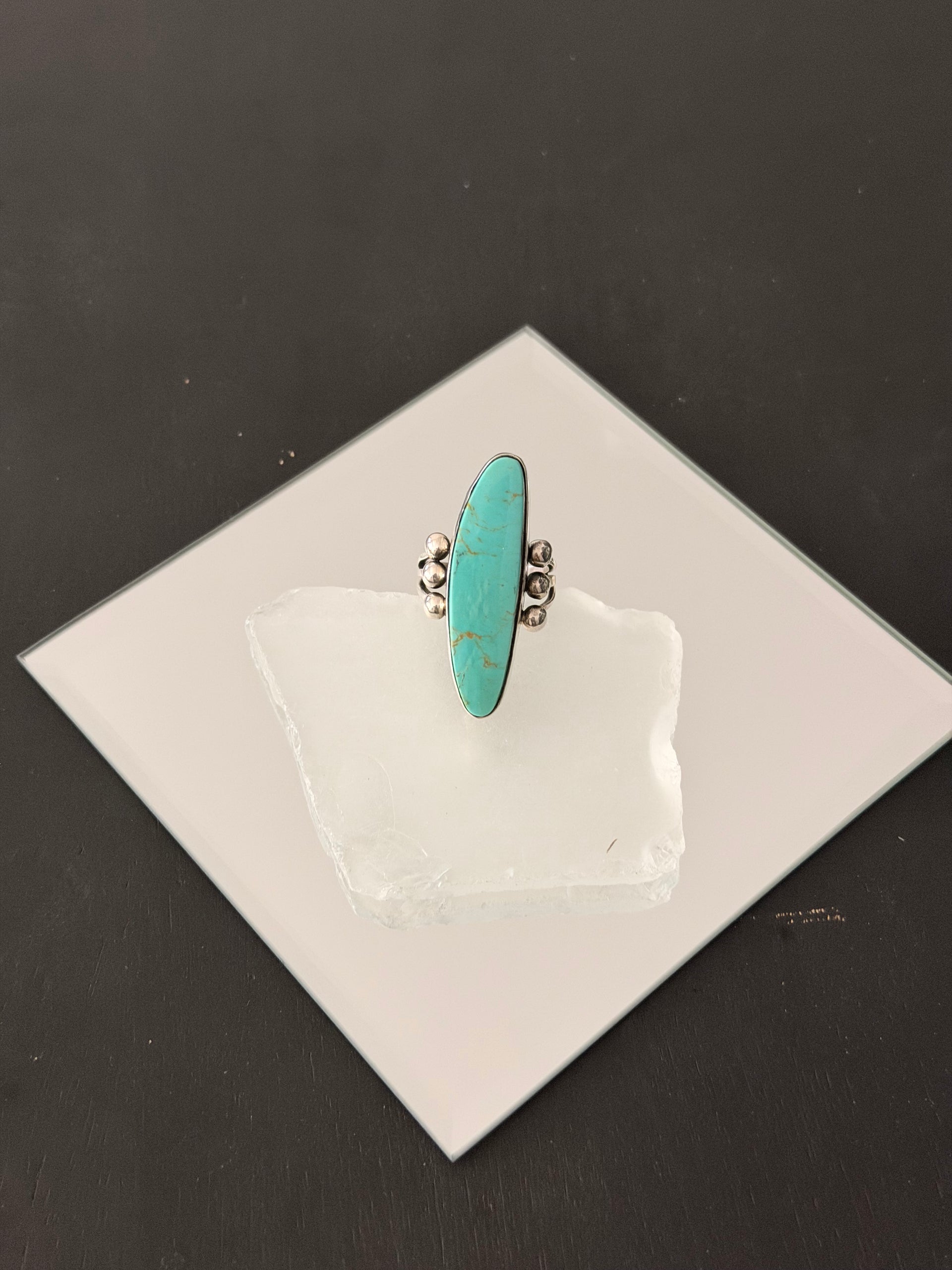 Renelle Perry Kingman Turquoise & Sterling Silver Ring Size 7.25