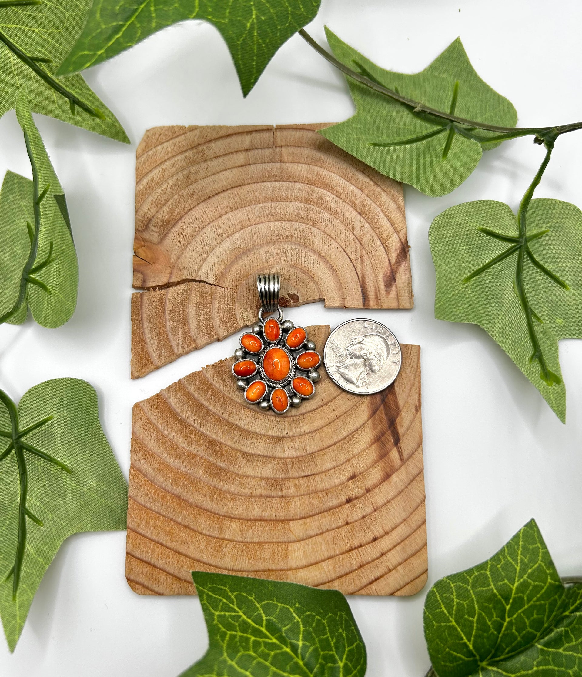 Shirley Henry Spiny Oyster & Sterling Silver Pendant