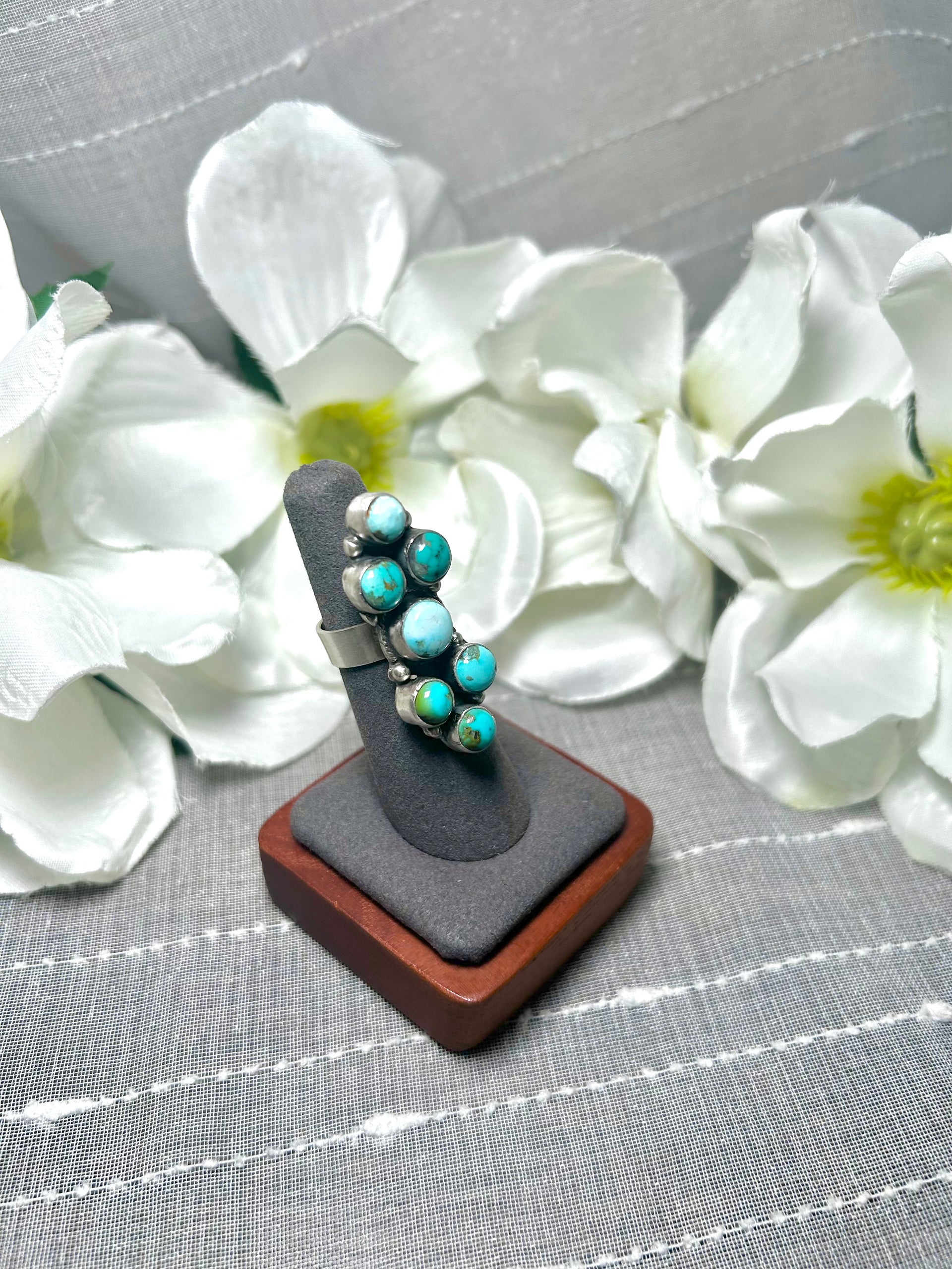 Lonise Jim Mixed Turquoise & Sterling Silver Ring Size 5.5