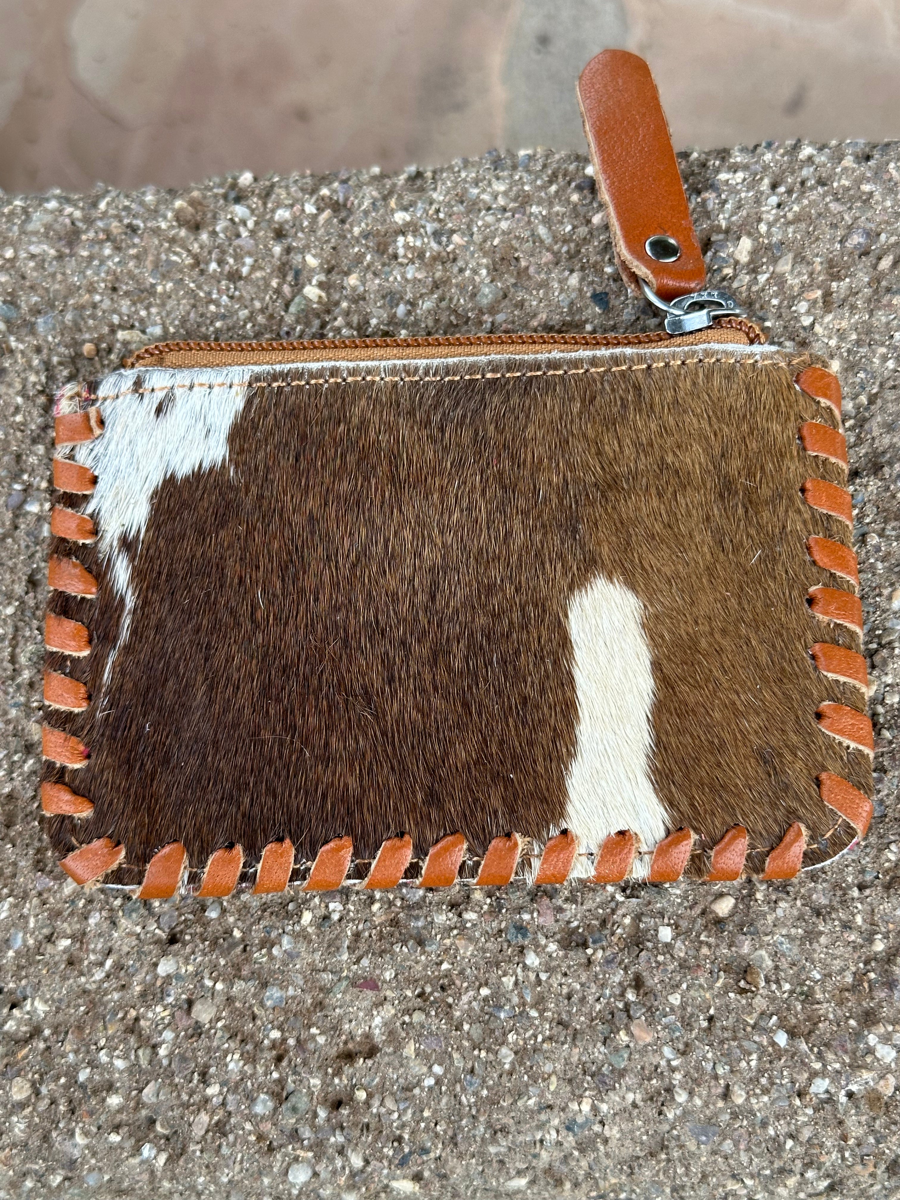 Genuine Tooled Leather Cowhide Coin Bag