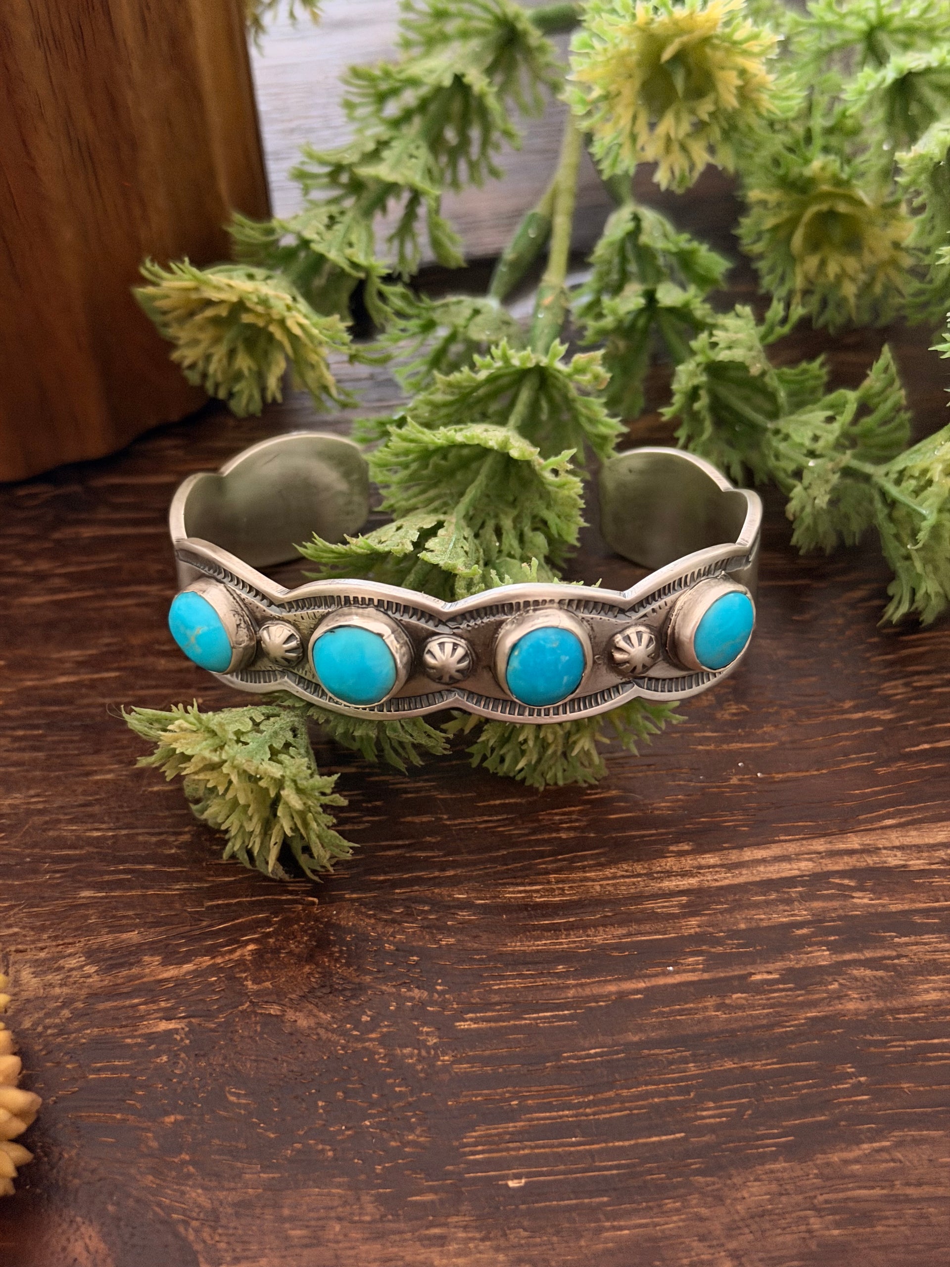 Benson Shorty Kingman Turquoise & Sterling Silver Cuff Bracelet