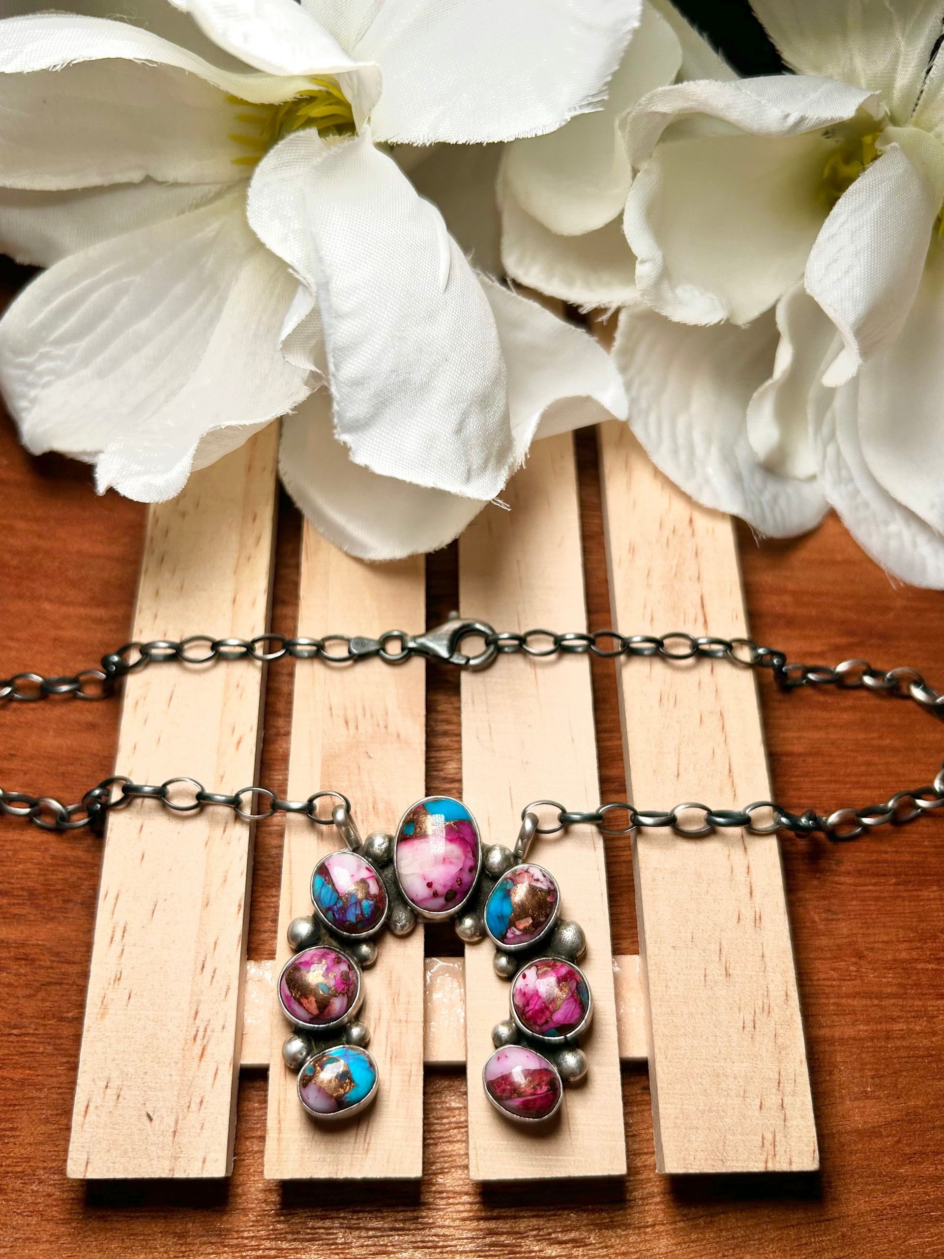 Augustine Largo Made Purple Mojave Turquoise & Sterling Silver Necklace