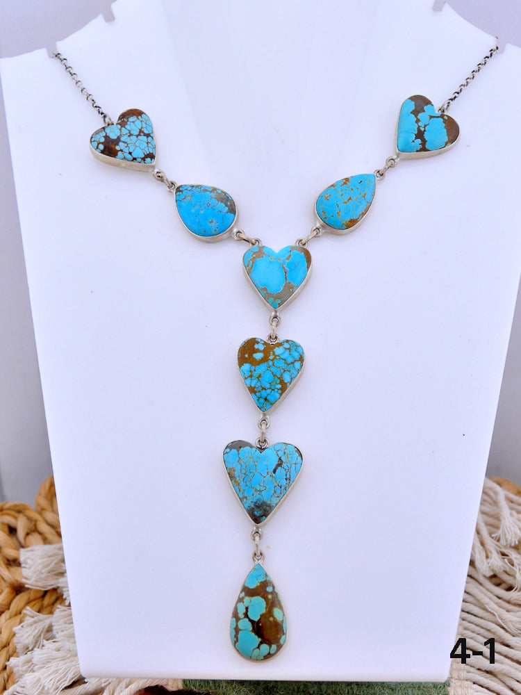Southwest Made No.8 Turquoise & Sterling Silver Necklace