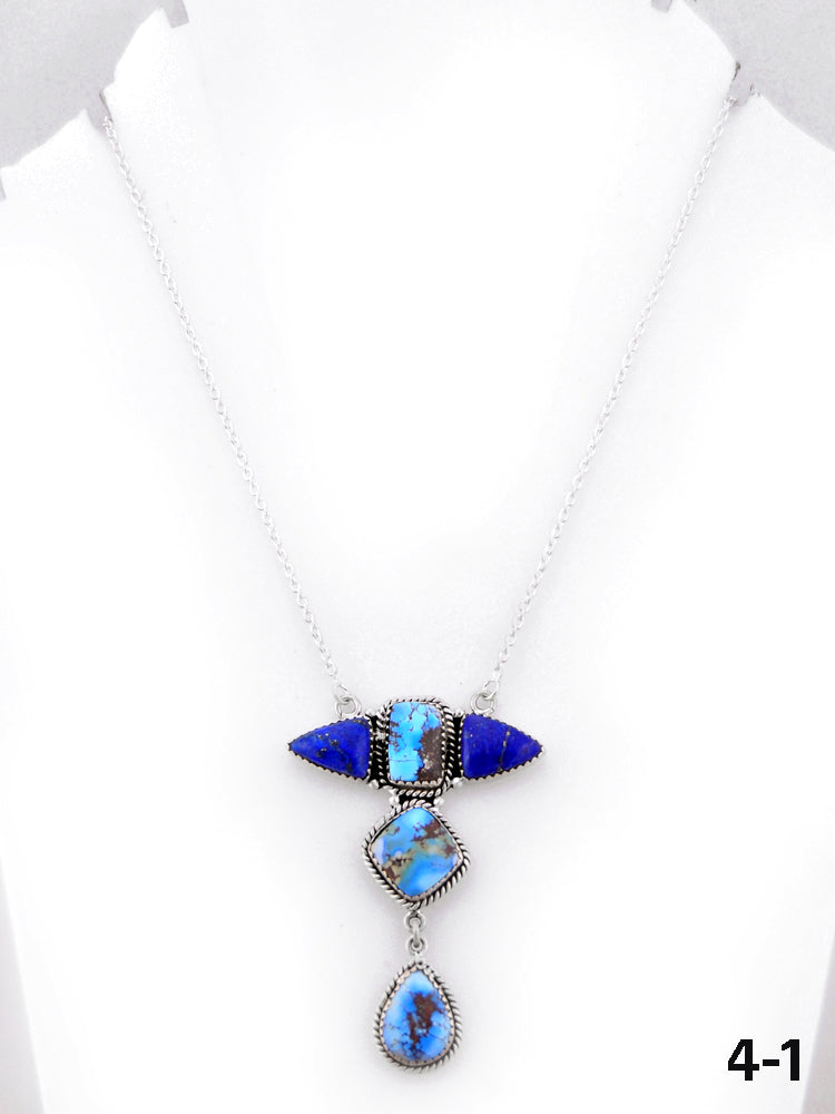 Southwest Handmade Multi Stone & Sterling Silver Necklace