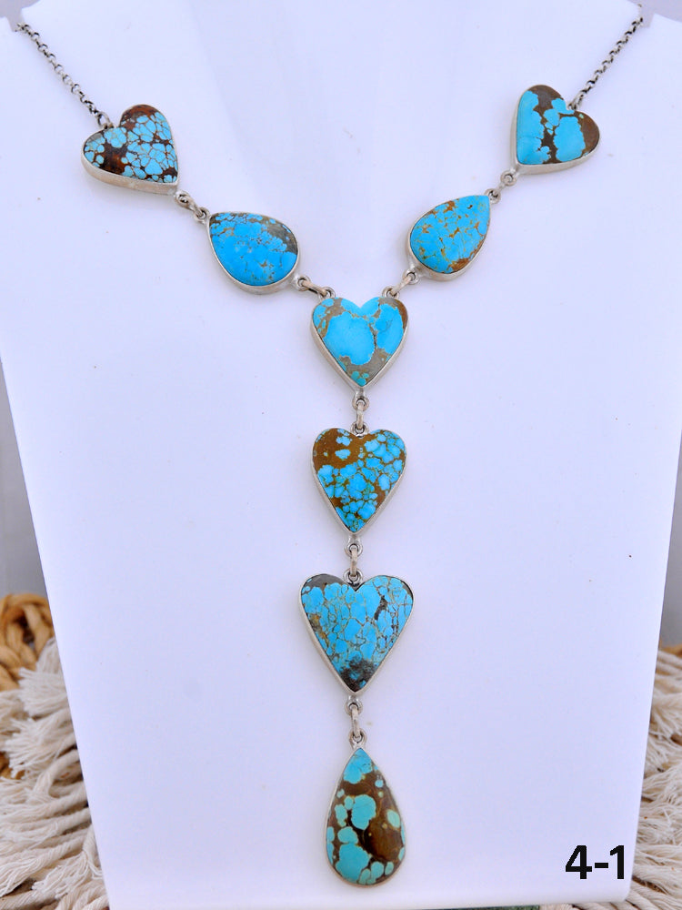 Southwest Made No.8 Turquoise & Sterling Silver Necklace