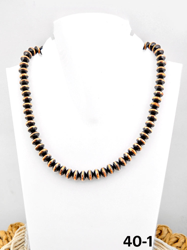 Southwest Handmade 10 MM Copper Saucer Beaded Necklace