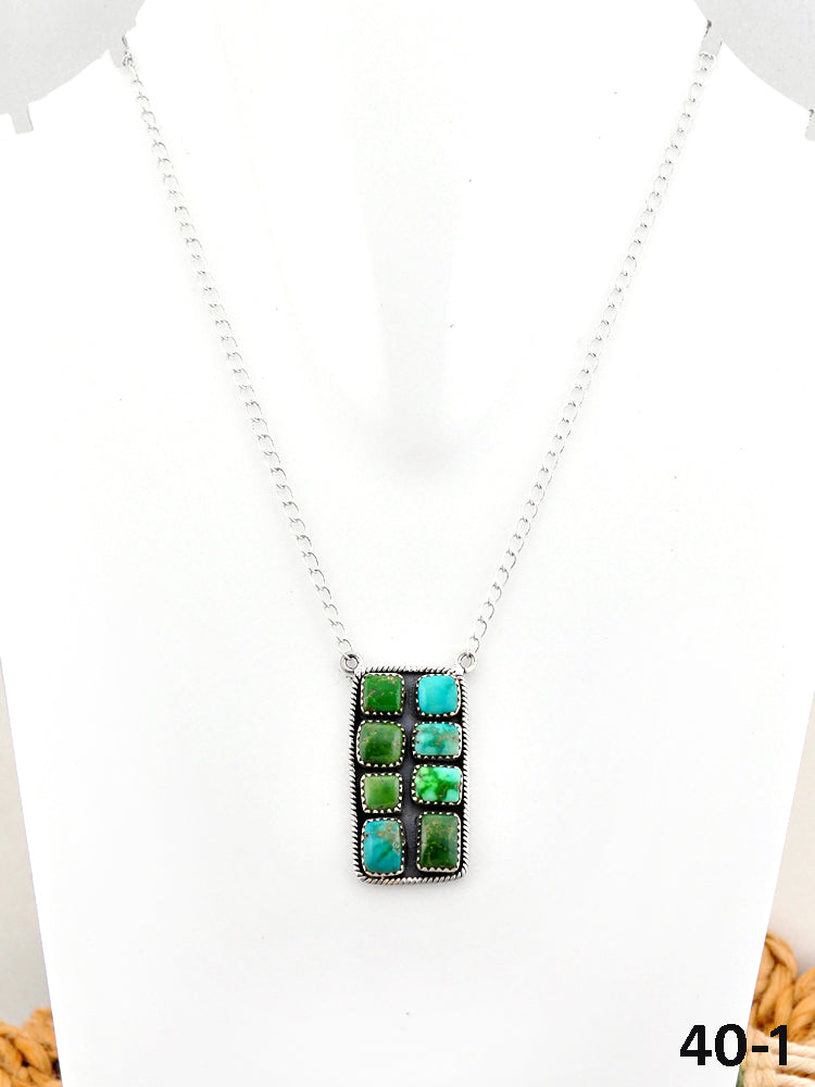 Southwest Made Emerald Valley Turquoise & Sterling Silver Necklace