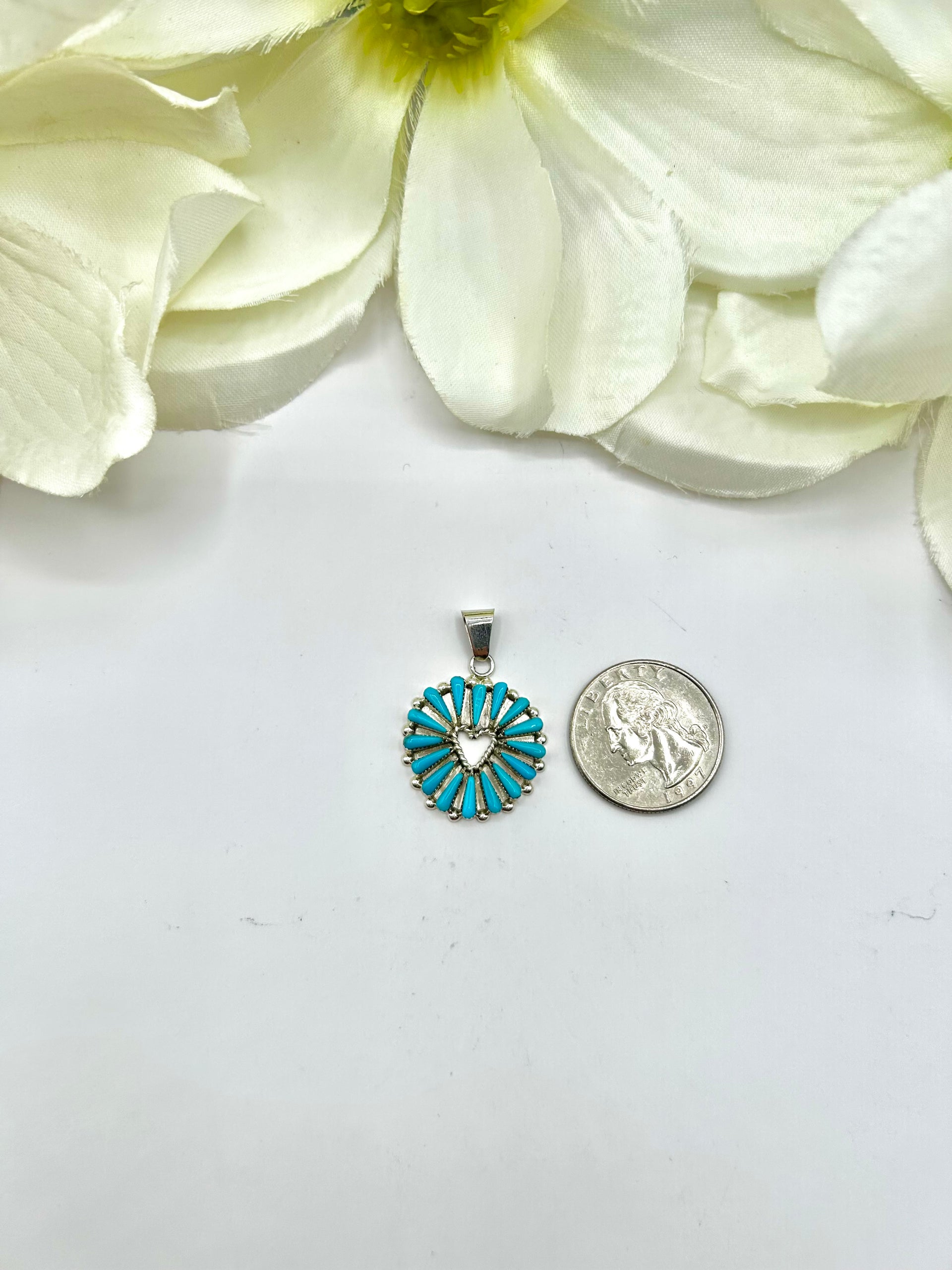Zuni Made Kingman Turquoise & Sterling Silver Pendant
