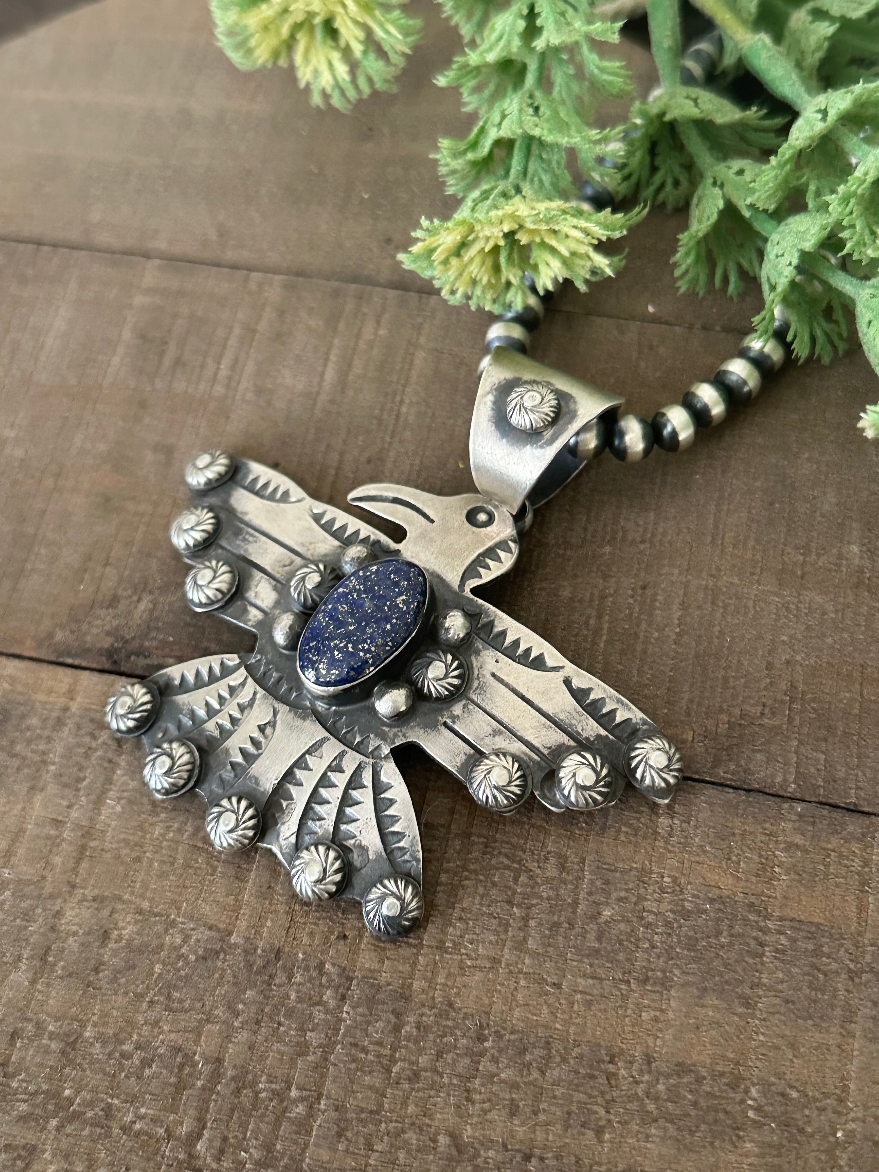 Chimney Butte Lapis & Sterling Silver Thunderbird Pendant