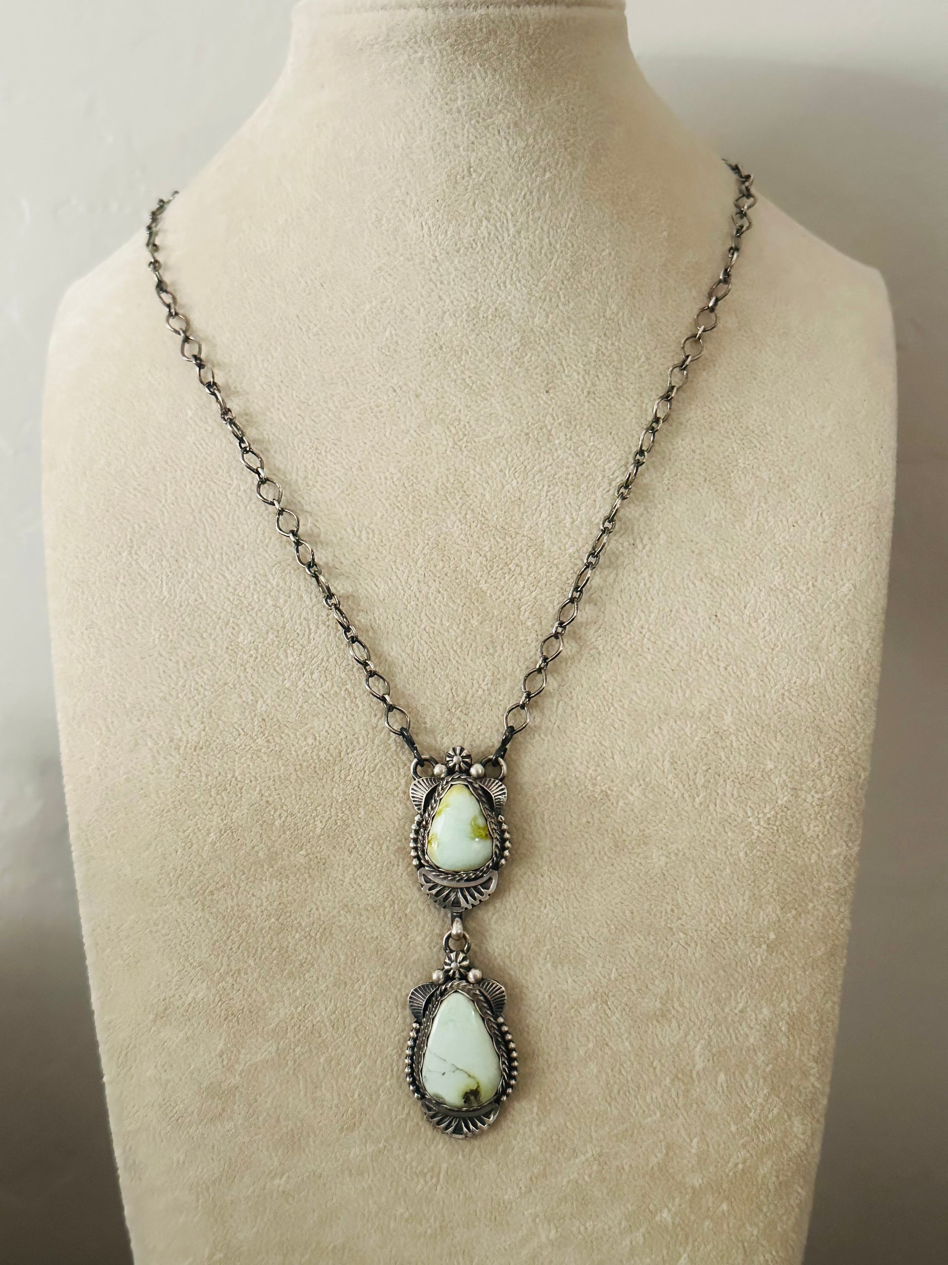 Eli Skeets Palomino Variscite & Sterling Silver Necklace