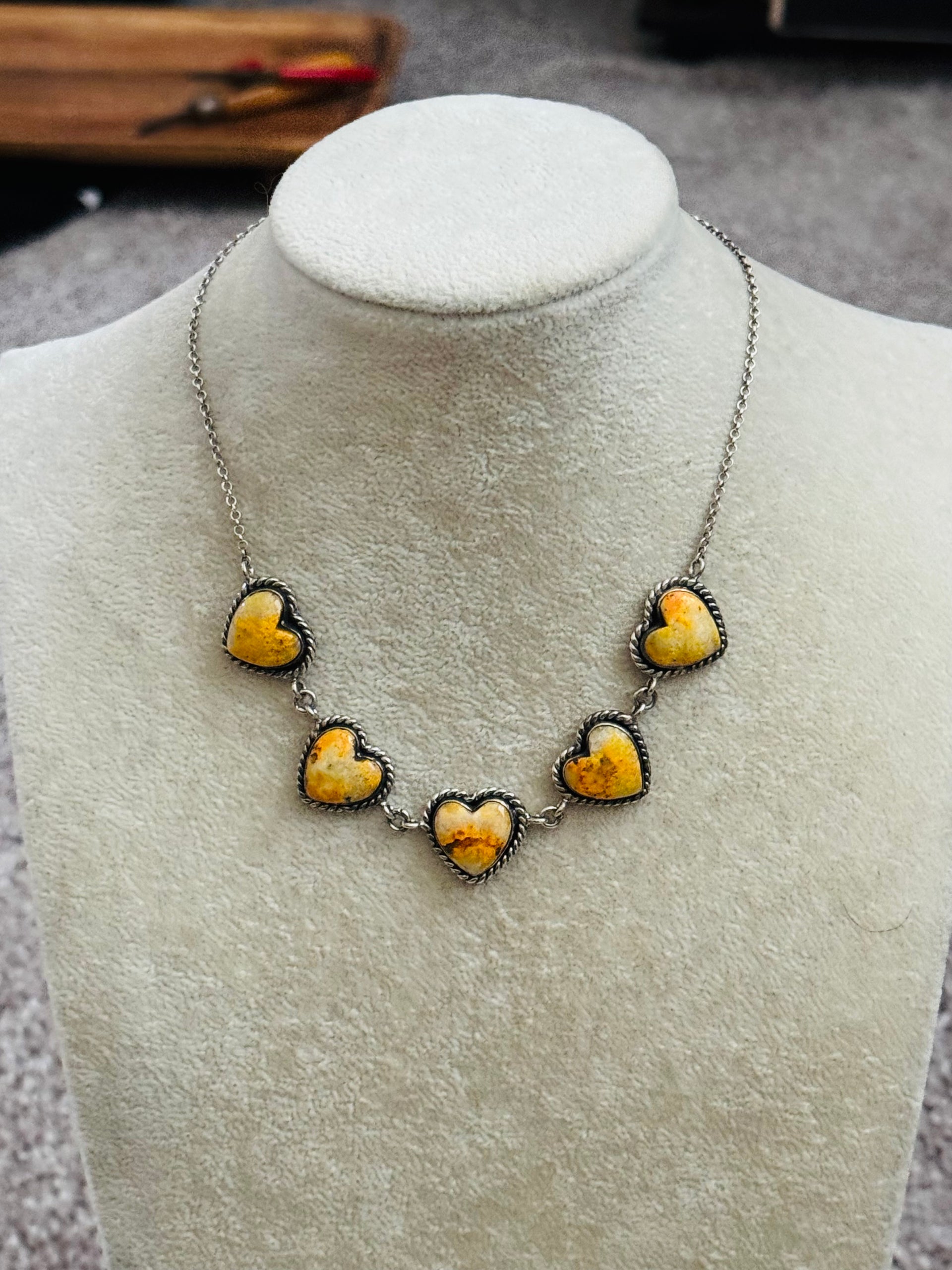 Southwest Made Bb Agate & Sterling Silver Chocker Necklace Set