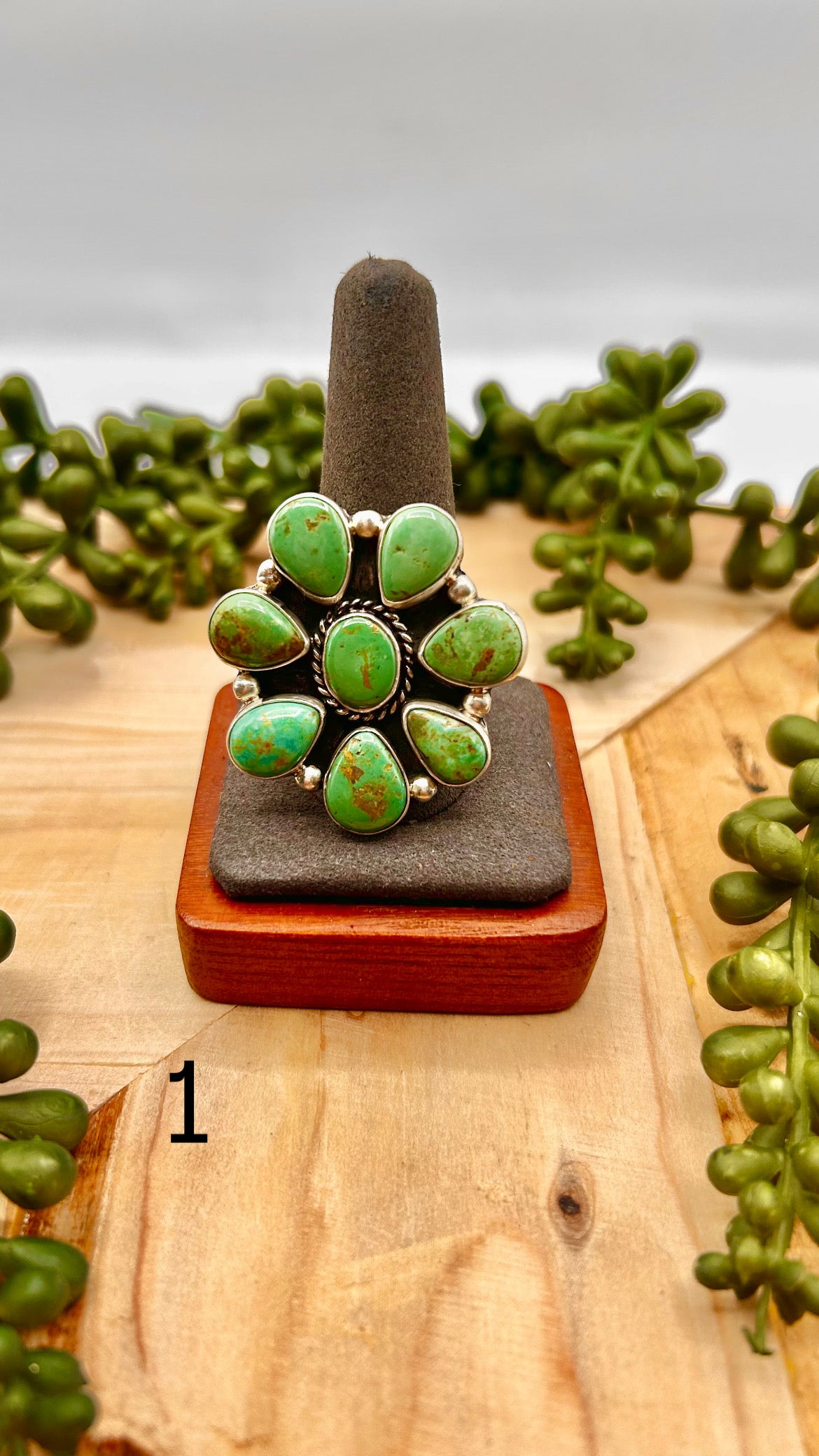 Ronald Lee Kingman Turquoise & Sterling Silver Adjustable Ring