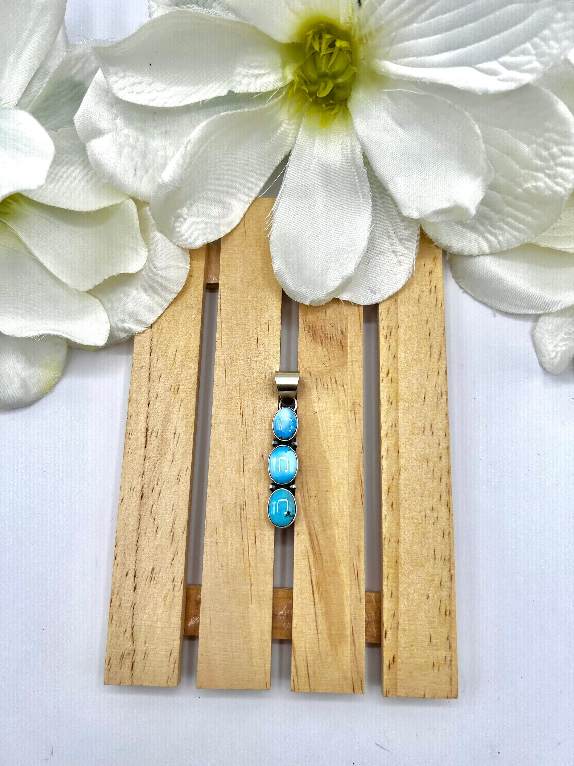Dave Skeets Golden Hill Turquoise & Sterling Silver Pendant