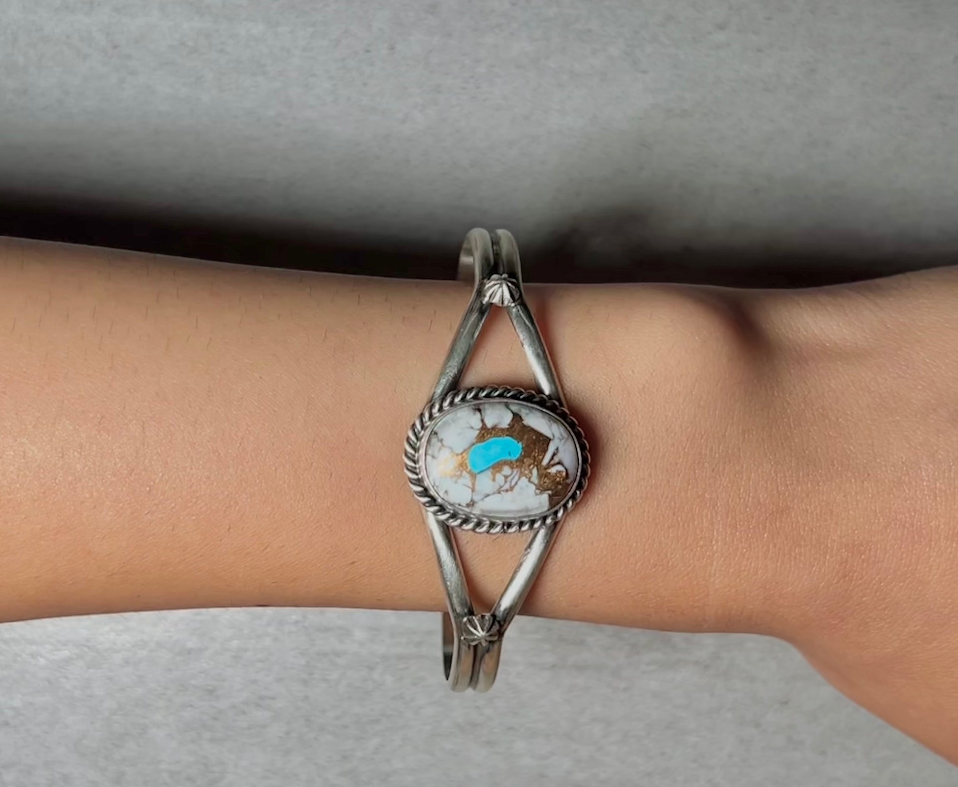 Donovan Skeets Cotton Candy Dahlia & Sterling Silver Cuff Bracelet