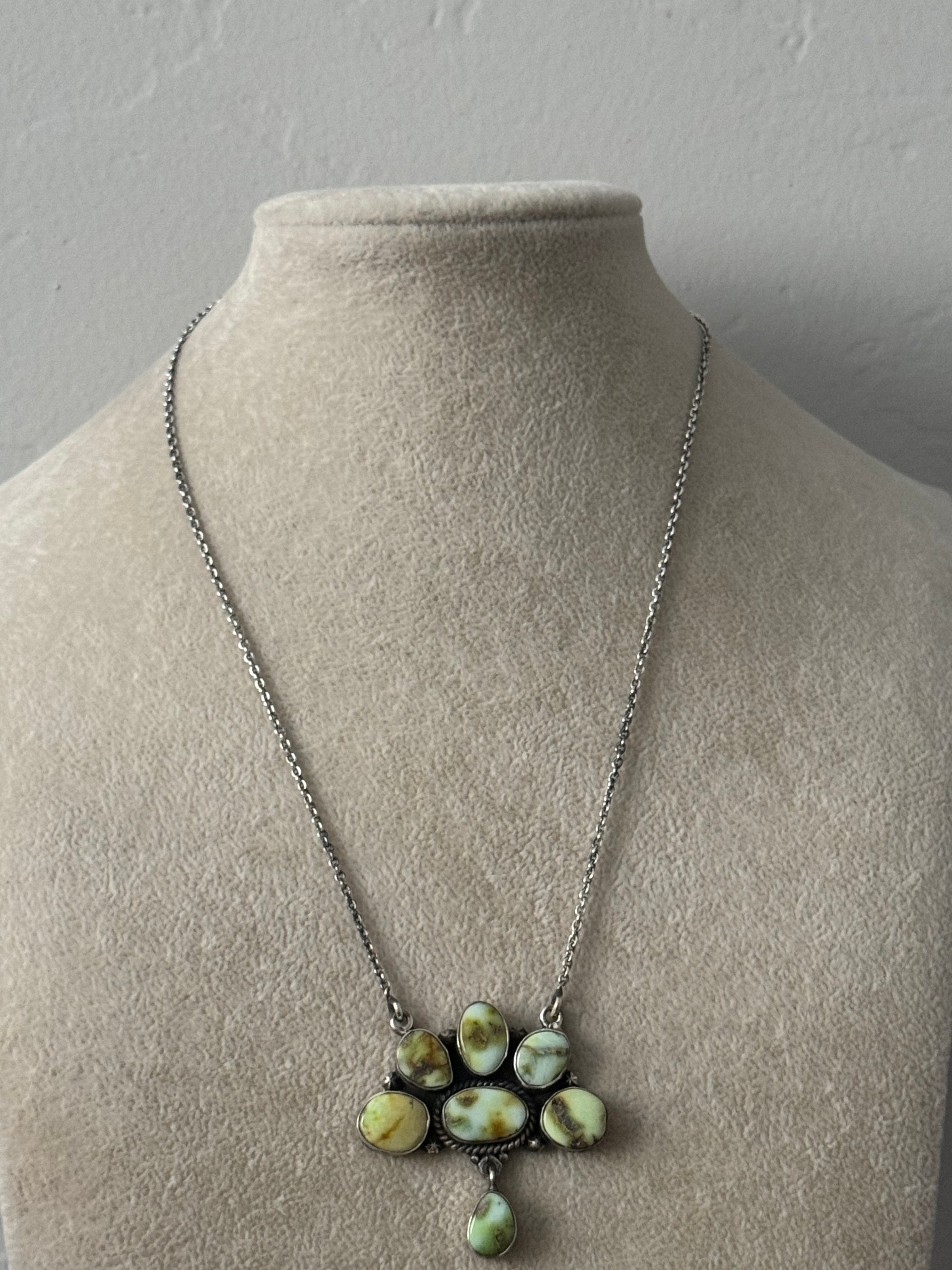 Southwest Palomino Variscite & Sterling Silver Necklace