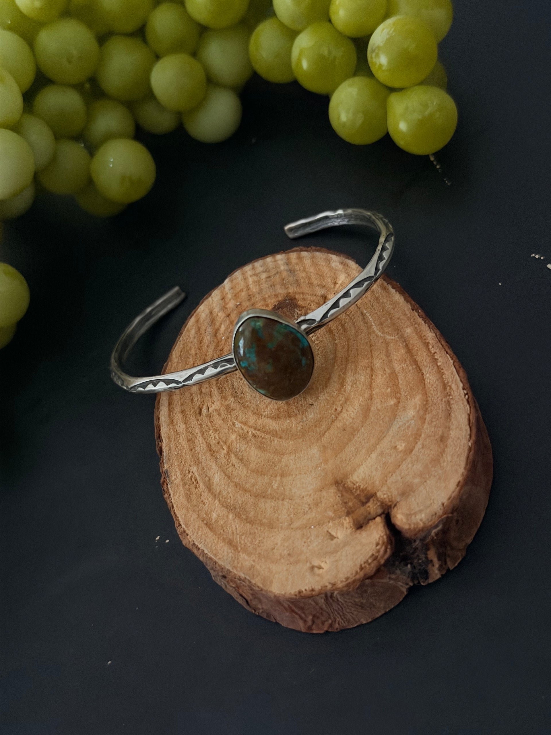 Navajo Made Royston Turquoise & Sterling Silver Cuff Bracelet