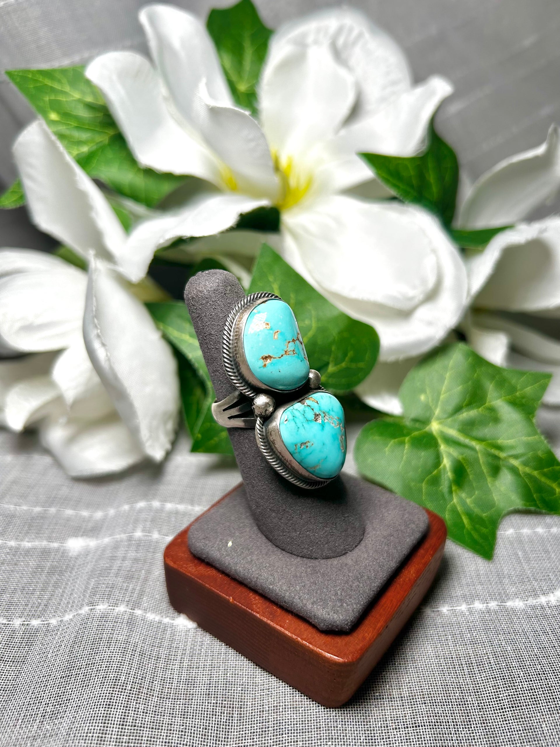 Paul Livingston Royston Turquoise & Sterling Silver Ring Size 6.25