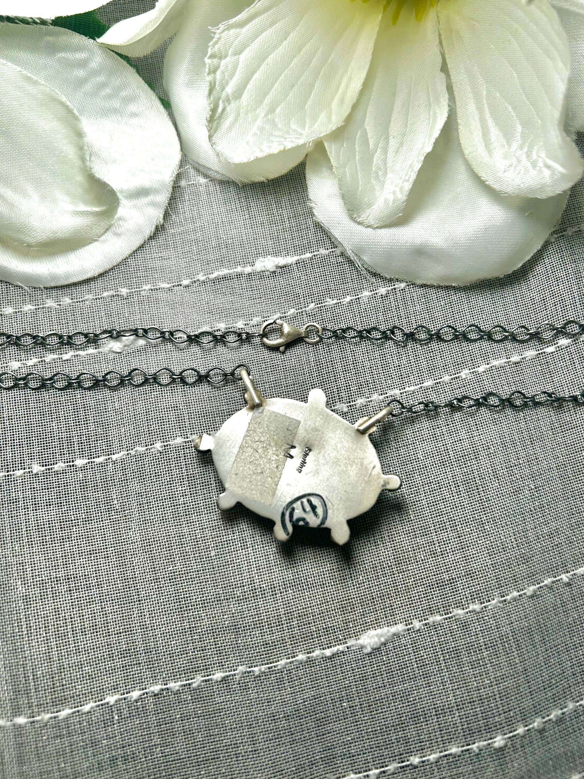 Navajo Made Natural Royston Turquoise & Sterling Silver Necklace