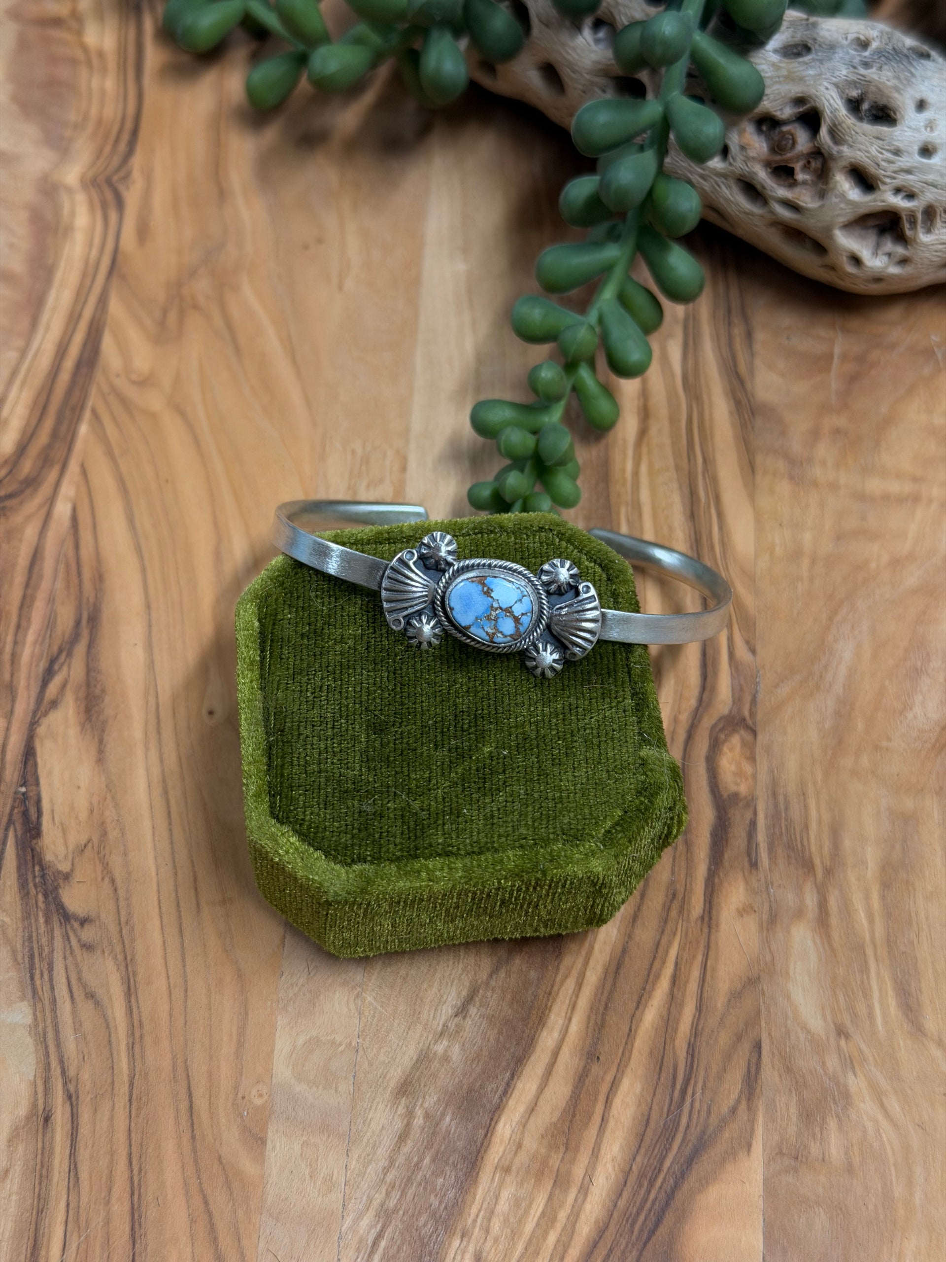 Genevieve Francisco Golden Hills Turquoise and Sterling Silver Cuff Bracelet
