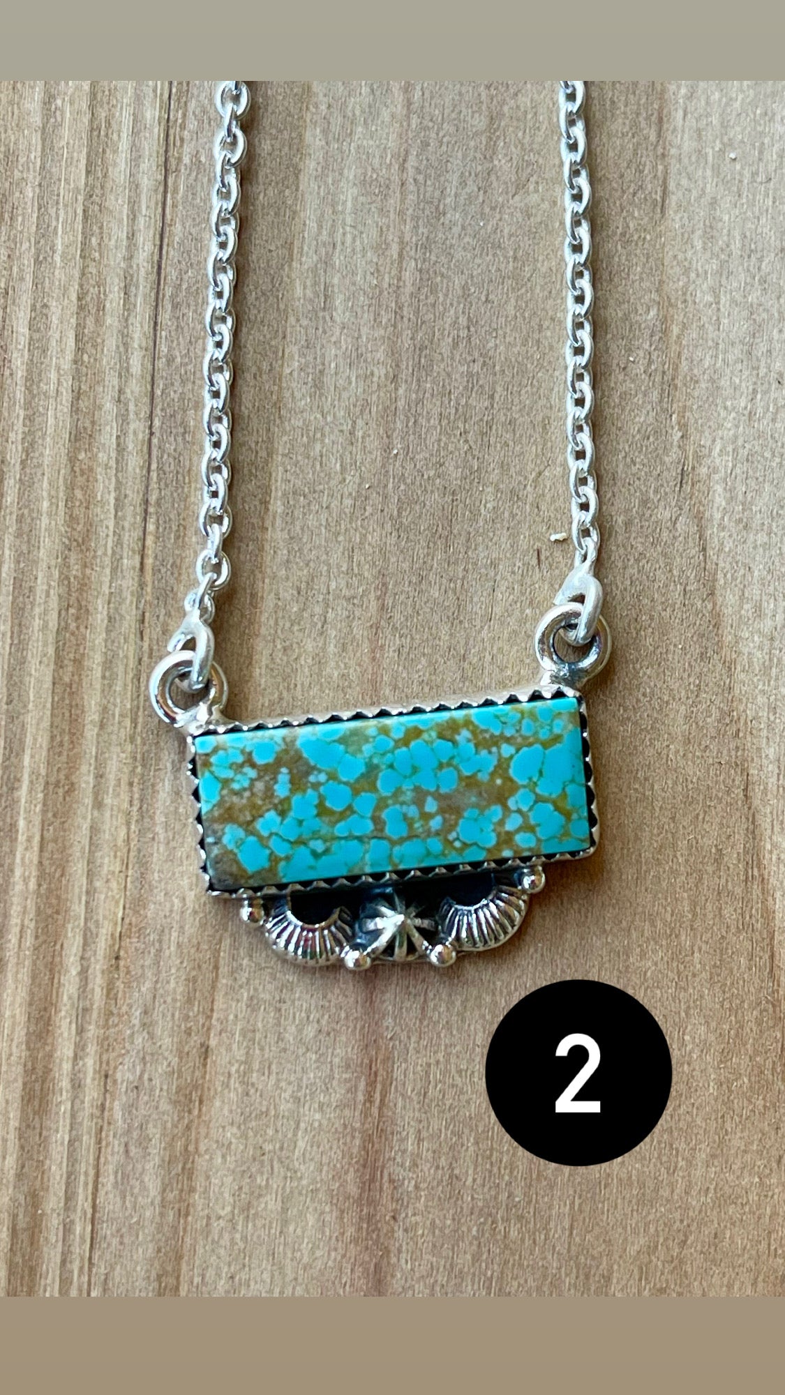 Southwest Handmade Number 8 Turquoise & Sterling Silver Bar Necklace