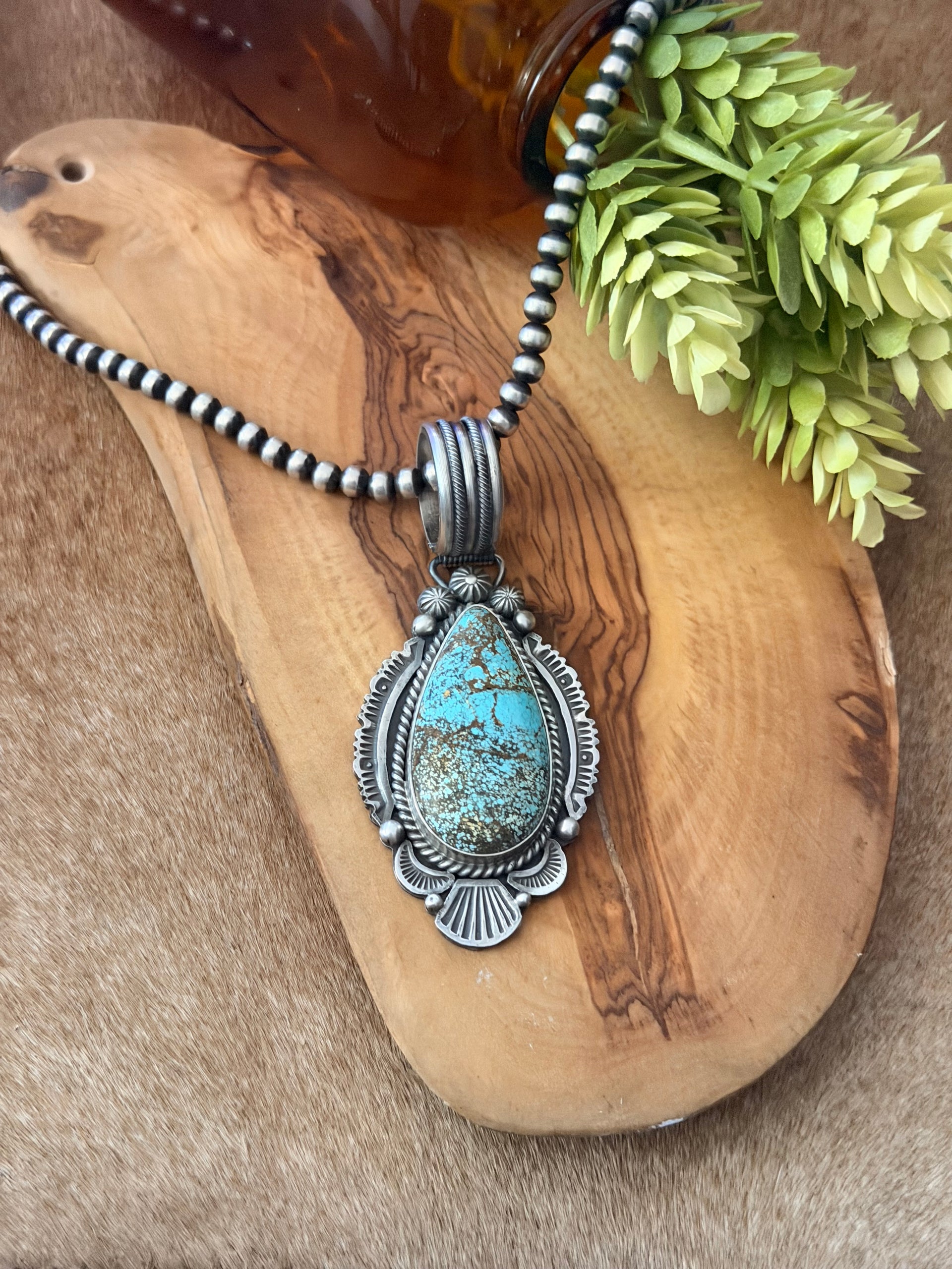 Mike Calladito Mine 8 Turquoise & Sterling Silver Pendant
