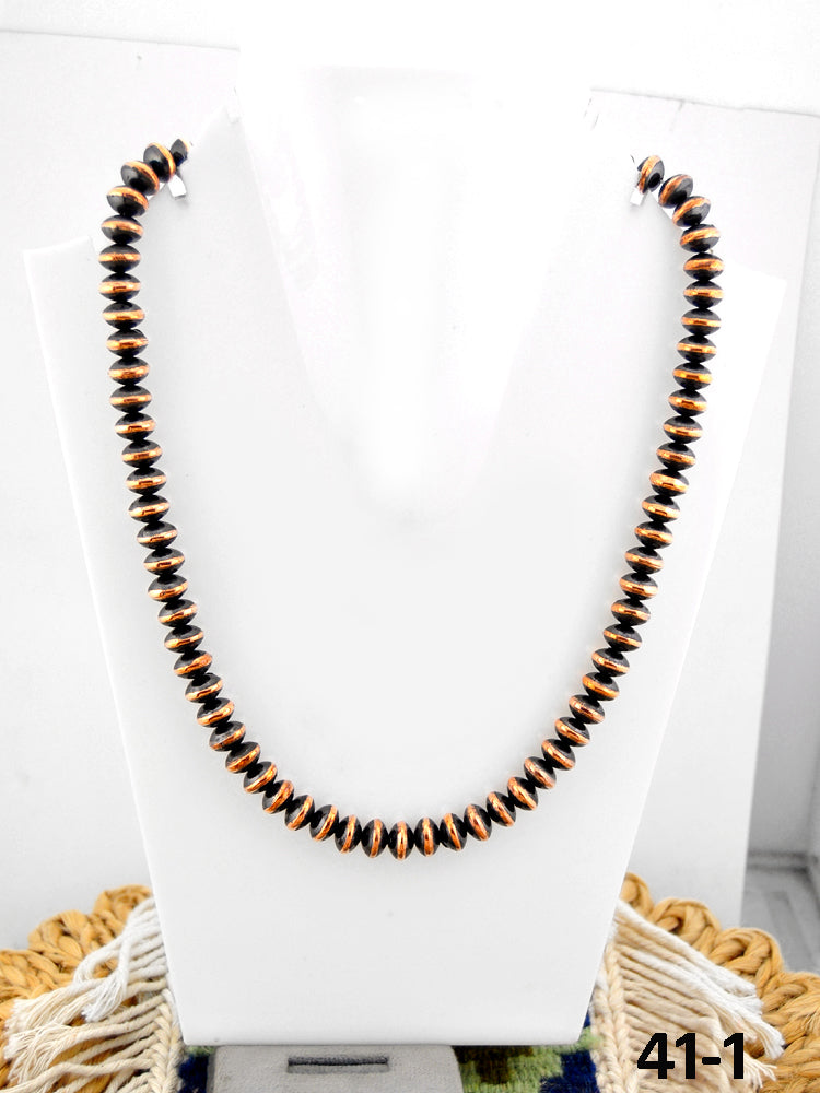 Southwest Handmade 10 MM Copper Saucer Beaded Necklace