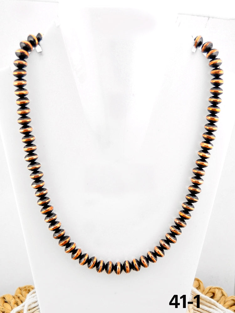 Southwest Handmade 10 MM Copper Saucer Beaded Necklace