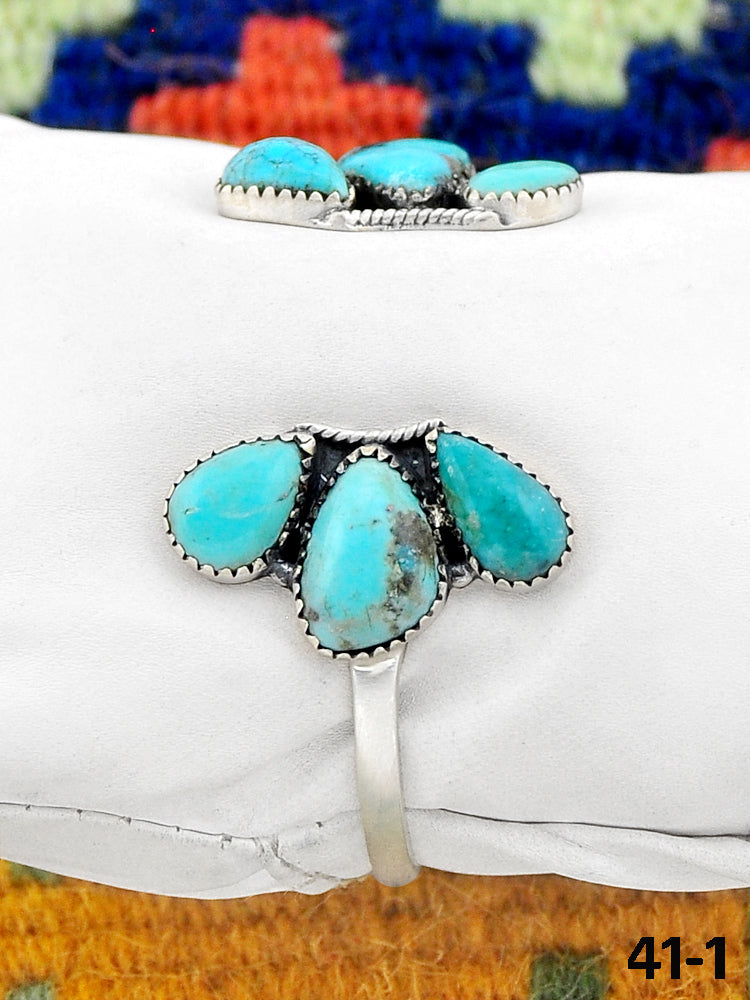 Southwest Made Campitos Turquoise & Sterling Silver Cuff Bracelet