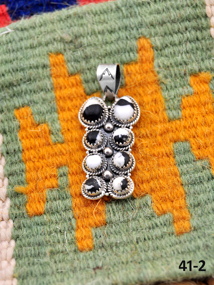 Southwest Made White Buffalo Turquoise & Sterling Silver Pendant