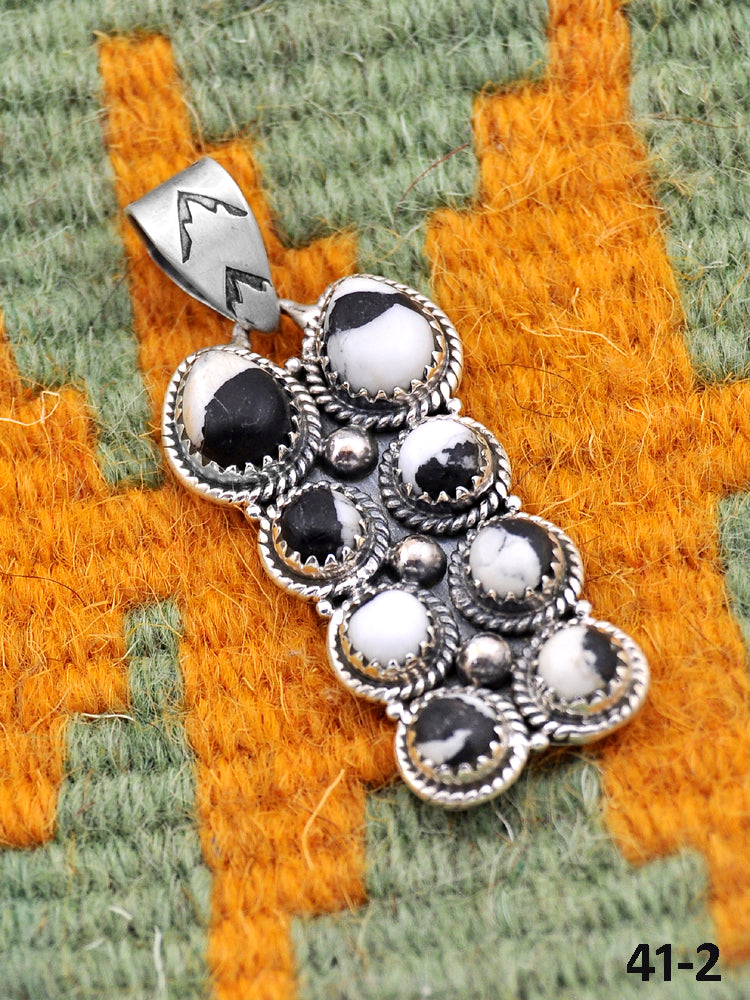 Southwest Made White Buffalo Turquoise & Sterling Silver Pendant