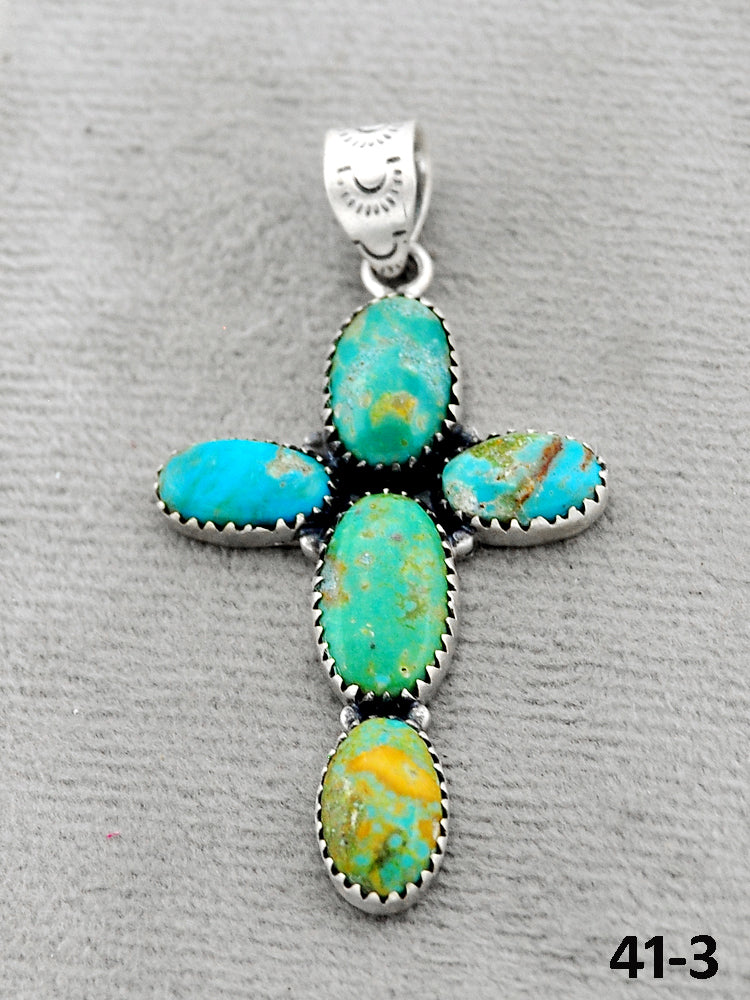 Southwest Handmade Santa Maria Turquoise & Sterling Silver Pendants