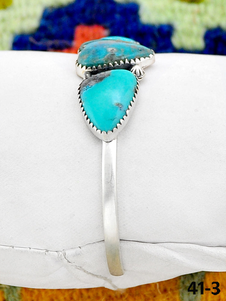 Southwest Made Campitos Turquoise & Sterling Silver Cuff Bracelet