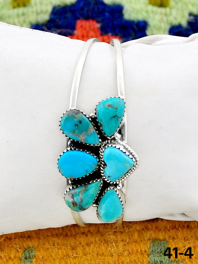Southwest Made Campitos Turquoise & Sterling Silver Cuff Bracelet