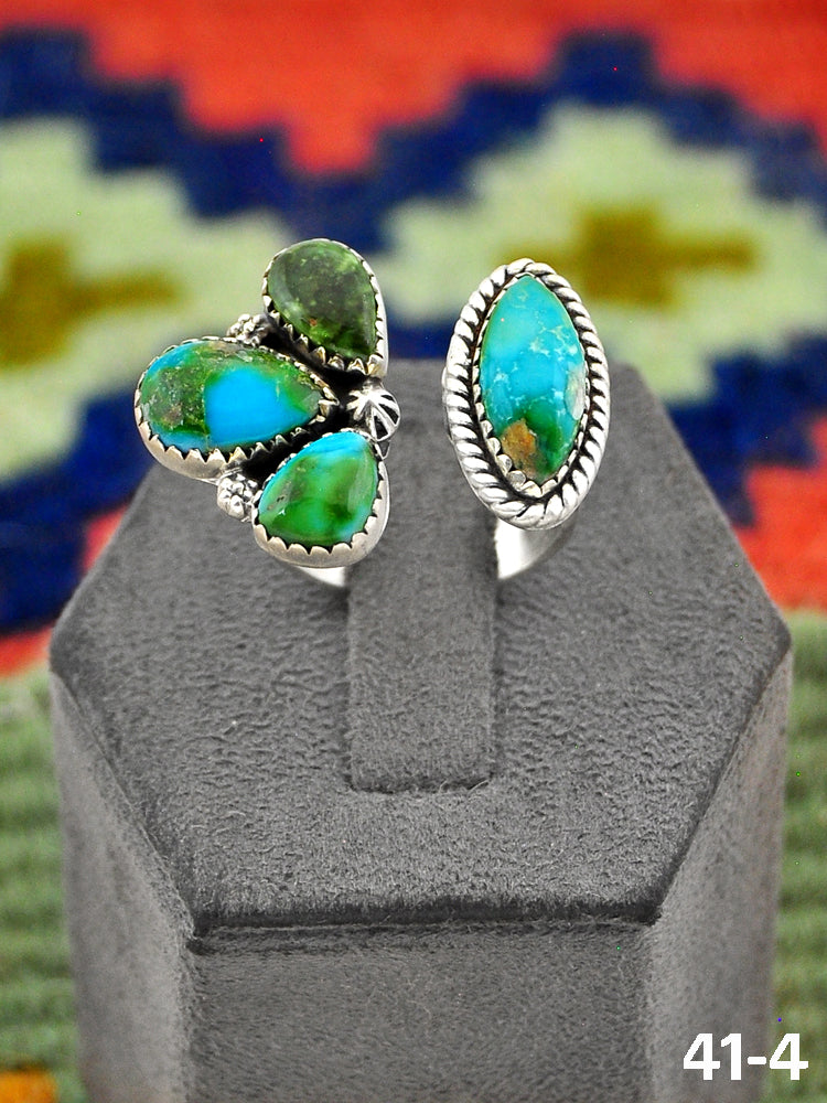 Southwest Made Sonoran Mountain Turquoise & Sterling Sliver Adjustable Ring
