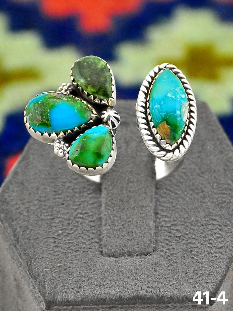 Southwest Made Sonoran Mountain Turquoise & Sterling Sliver Adjustable Ring