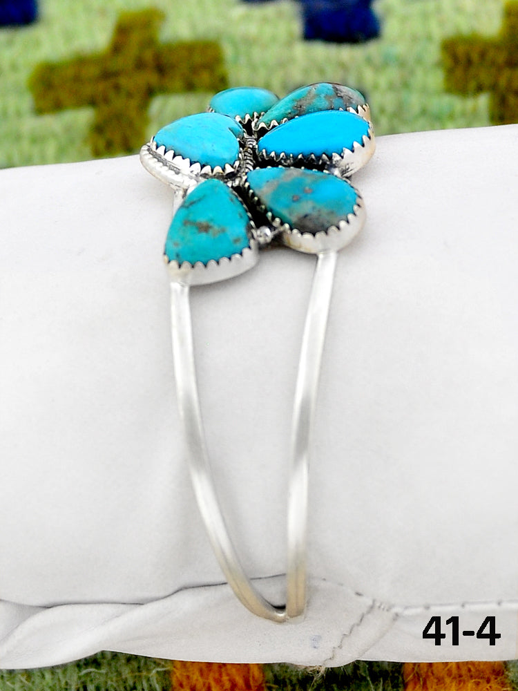 Southwest Made Campitos Turquoise & Sterling Silver Cuff Bracelet