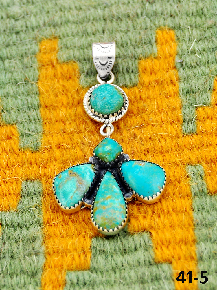 Southwest Handmade Santa Maria Turquoise & Sterling Silver Pendants