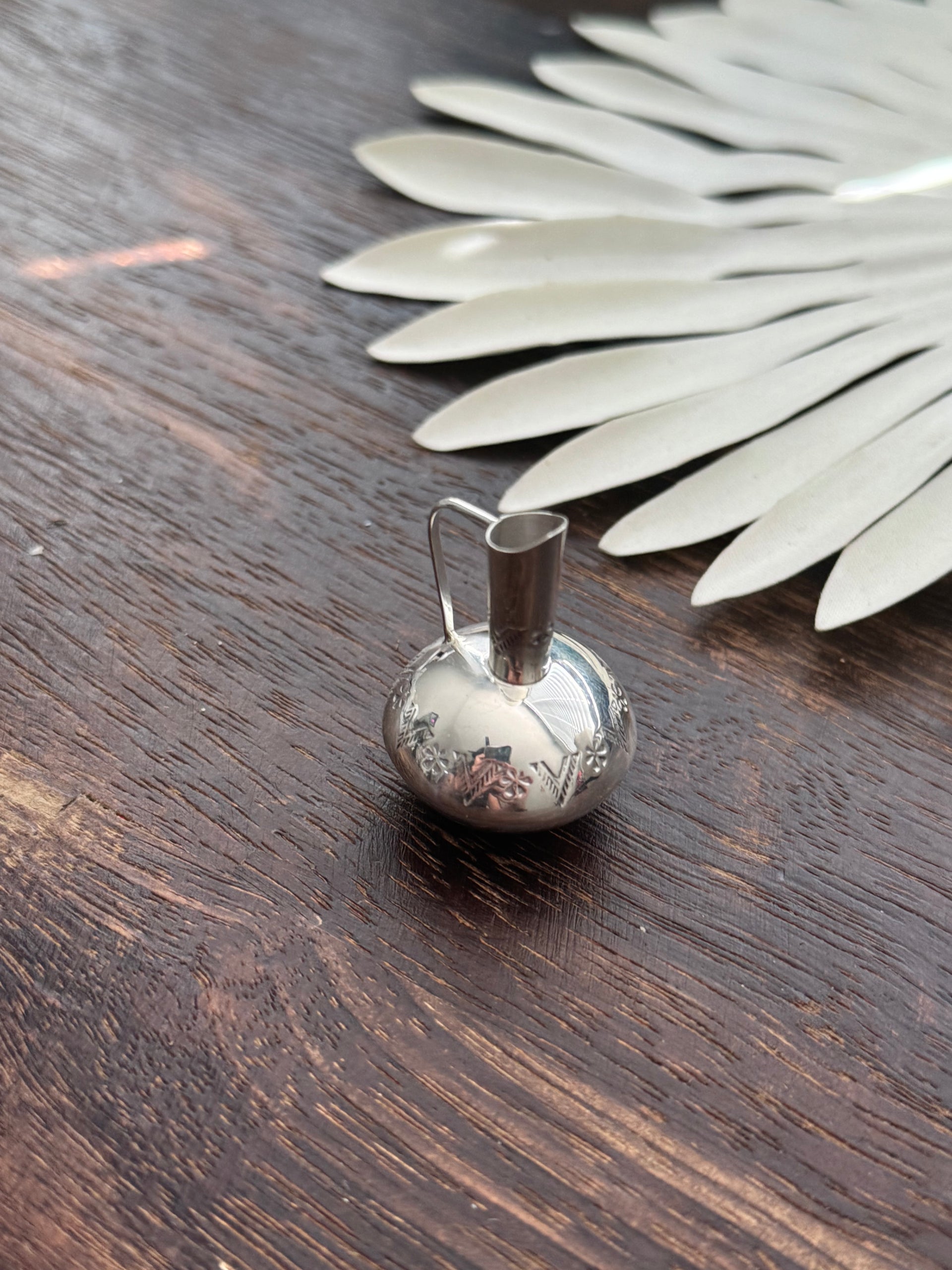 Navajo Made Sterling Silver Vase