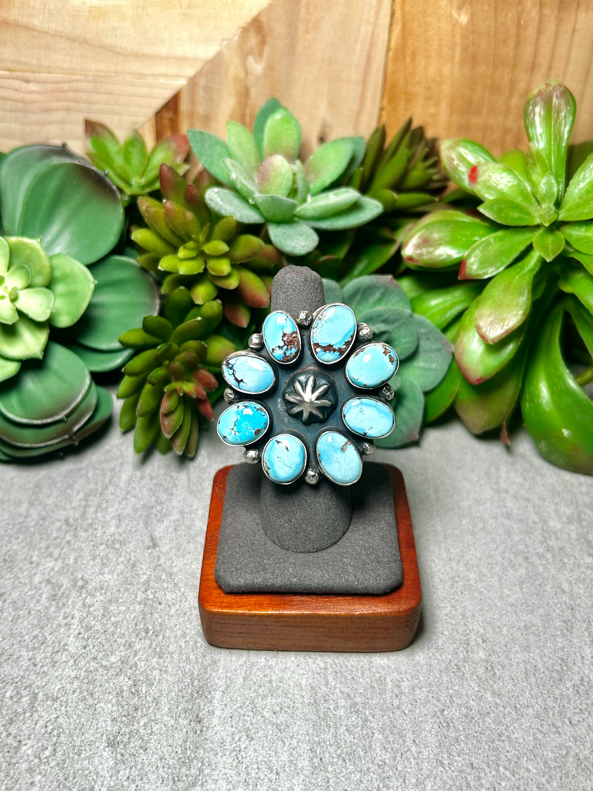 Rena Shelly Golden Hill Turquoise & Sterling Silver Adjustable Ring