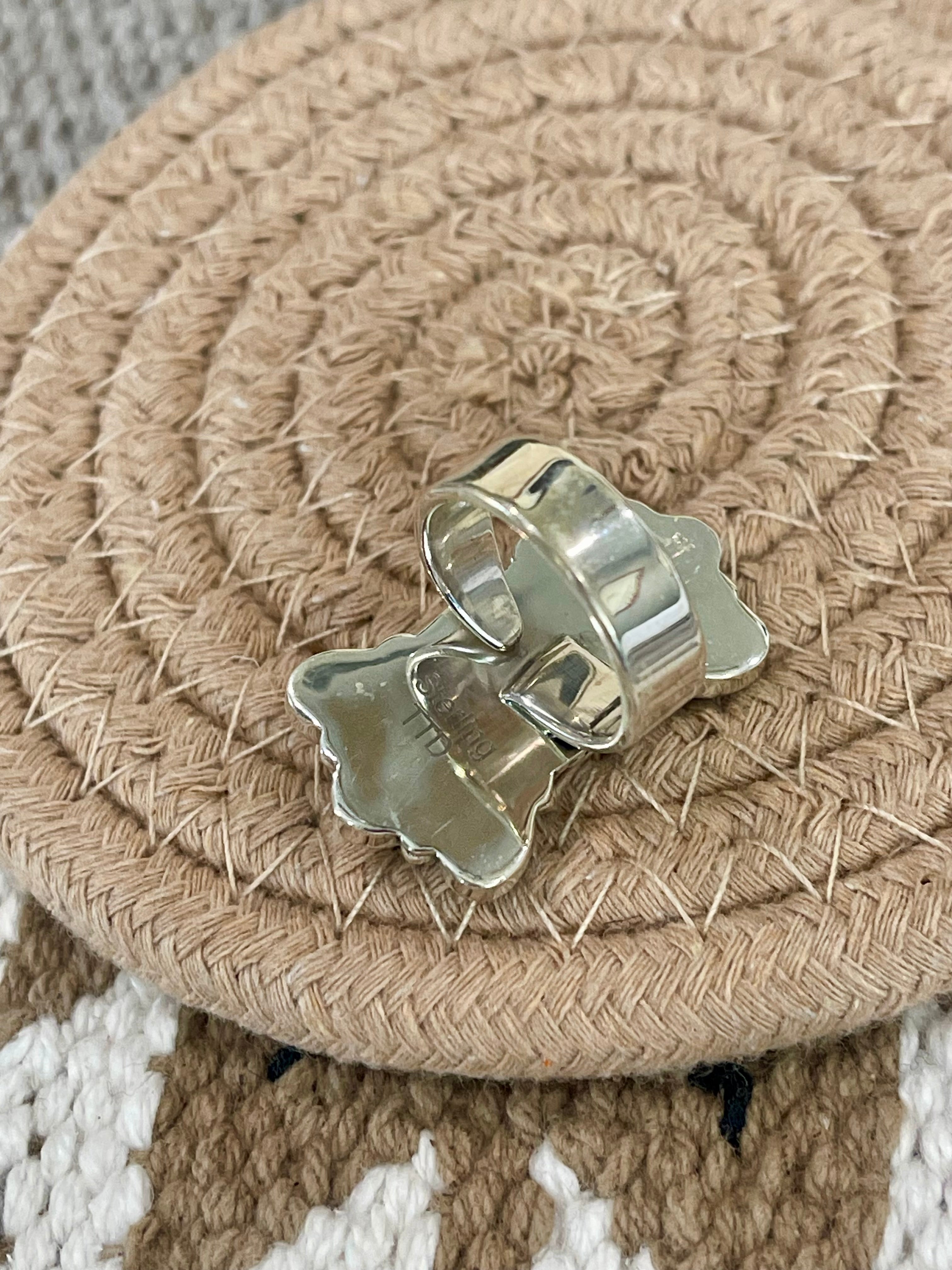 Southwest Handmade Multi Stone & Sterling Silver Adjustable Cluster Ring