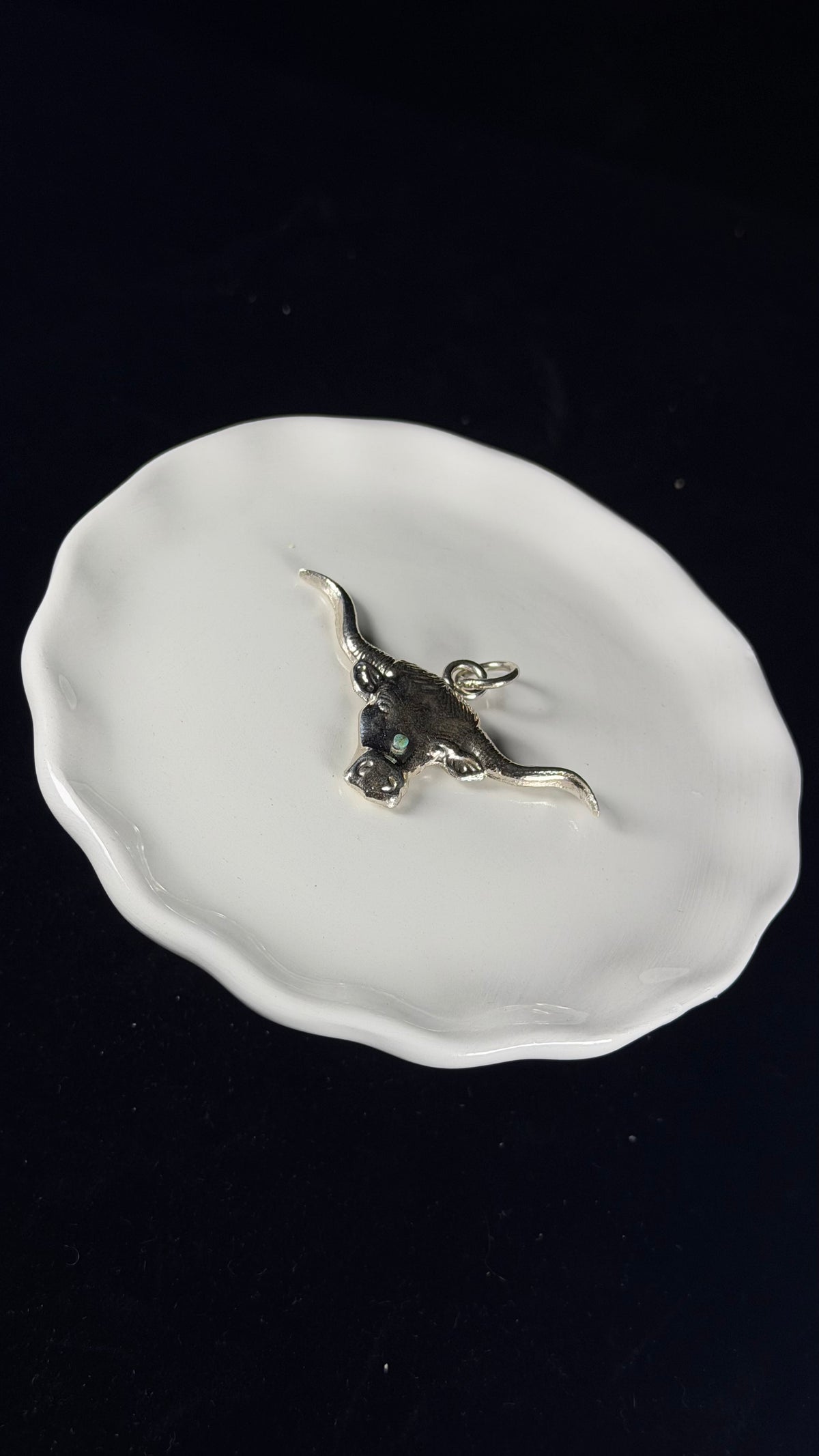 Verick Laweeka Kingman Turquoise & Sterling Silver Long Horn Pendant