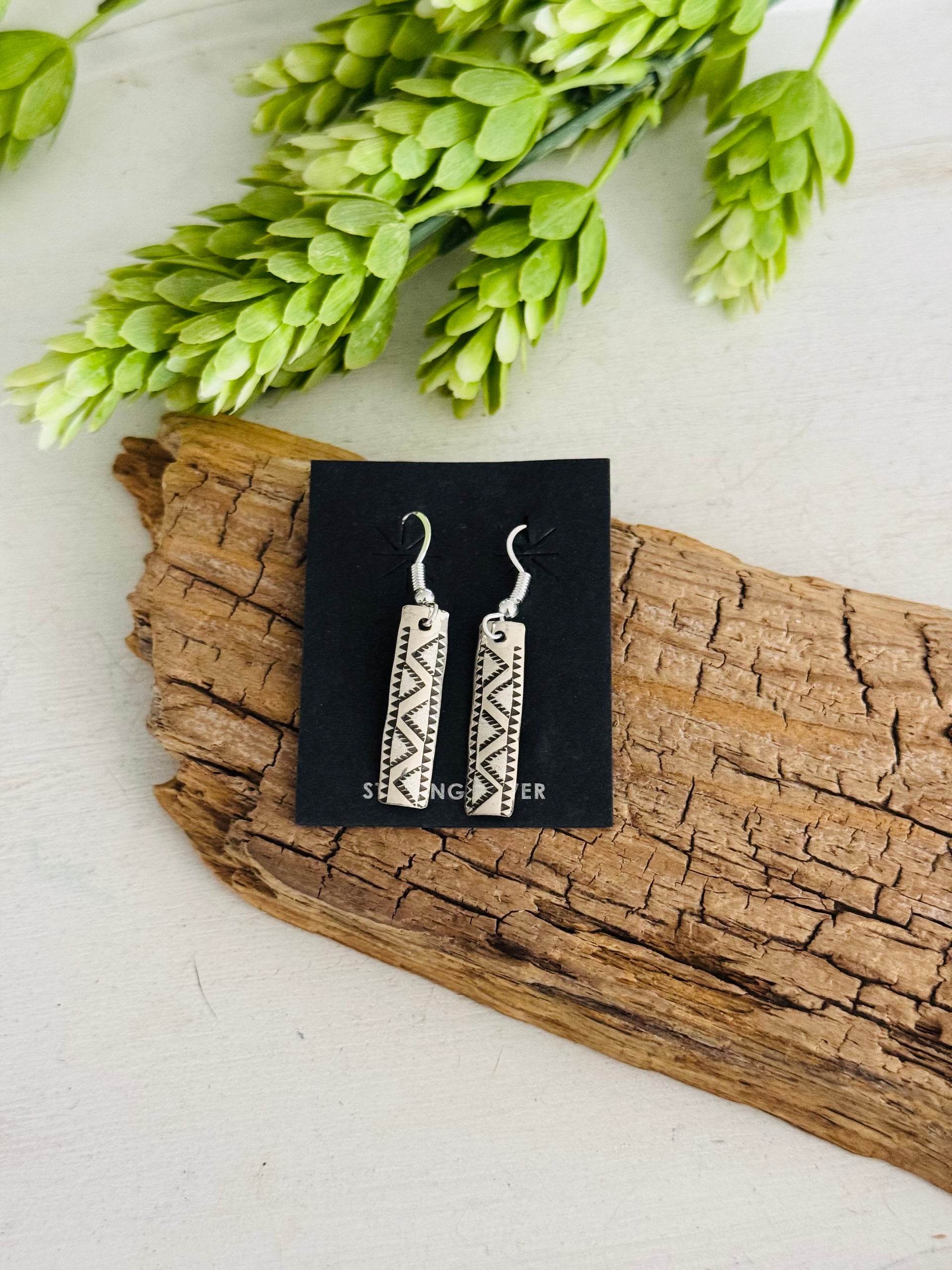 Navajo Made Sterling Silver Dangle Earrings