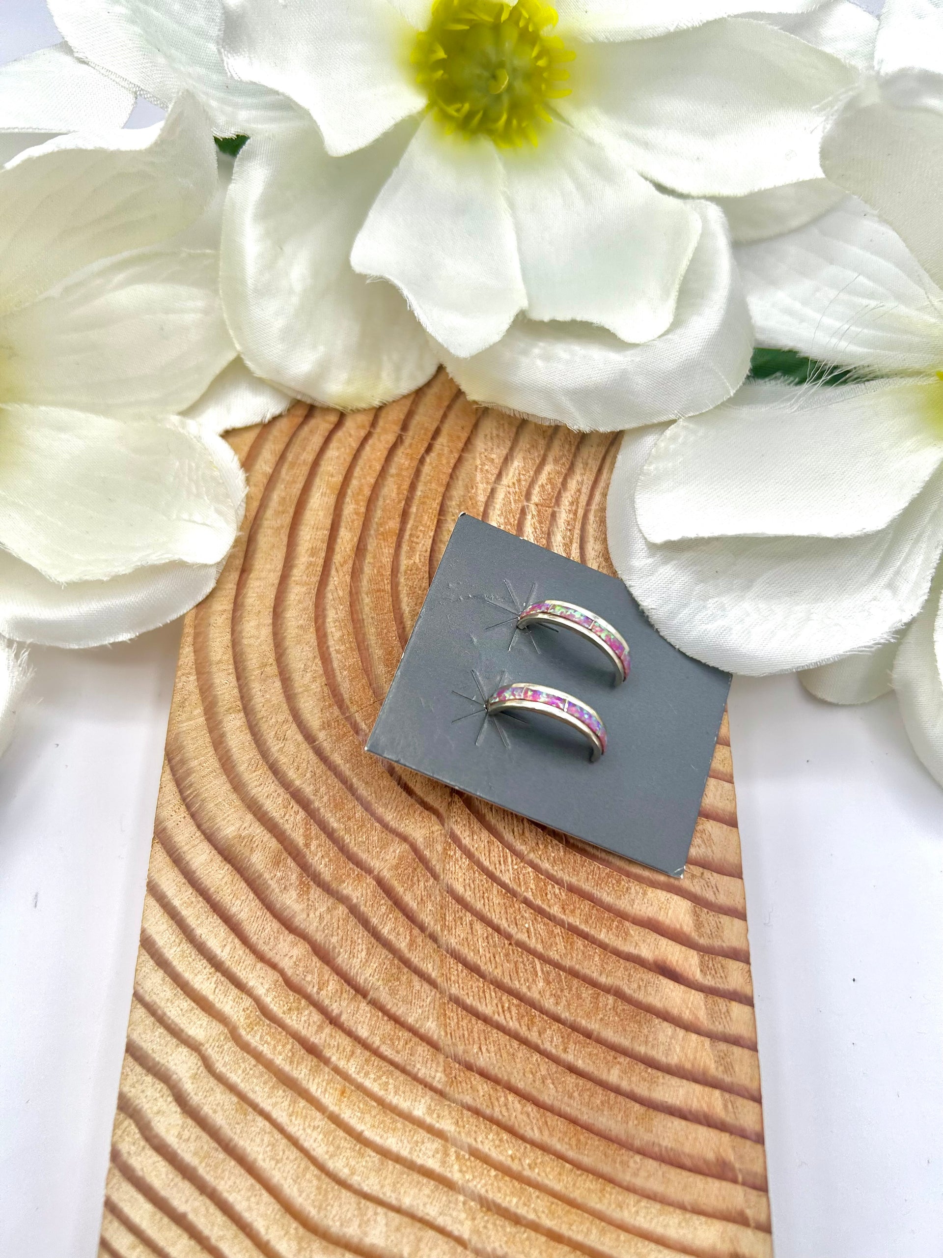 Navajo Made Opal & Sterling Silver Post  Earrings